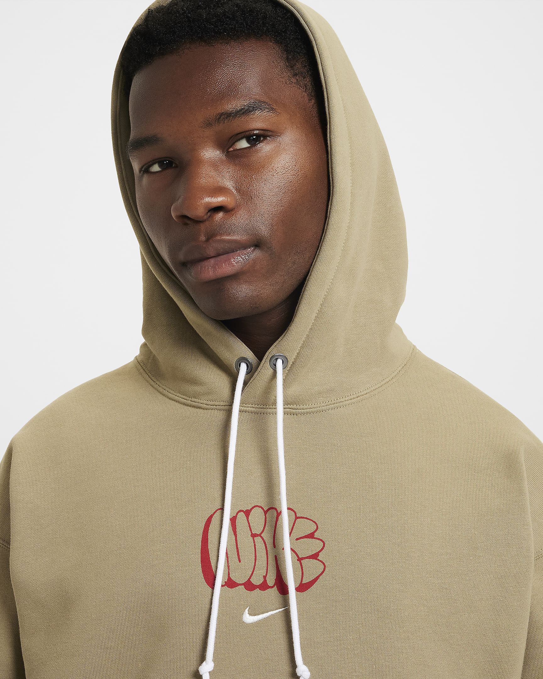 Nike Solo Swoosh Men's Fleece Hoodie - Neutral Olive/Sail