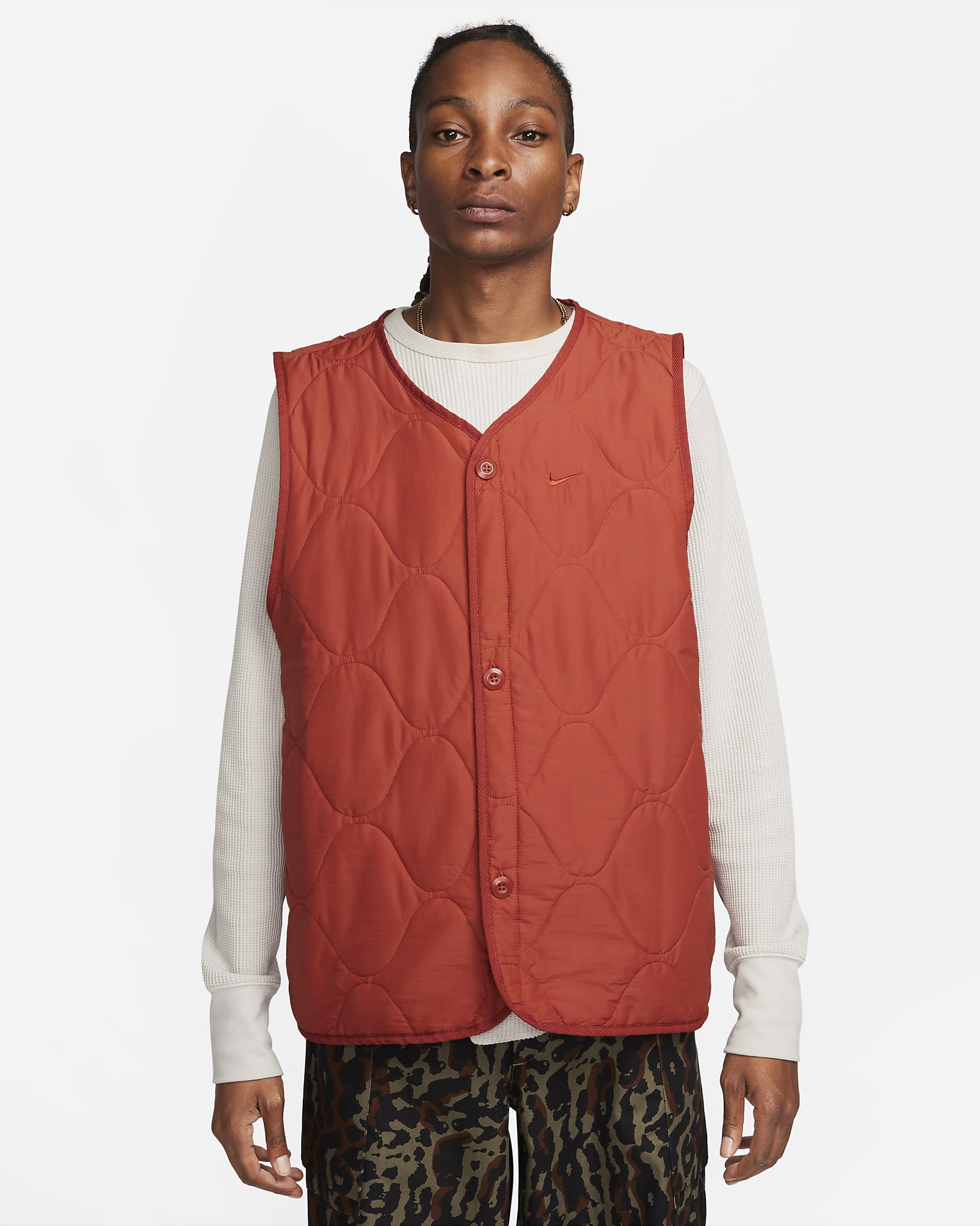 Nike Life Men's Woven Insulated Military Gilet - Rugged Orange/Rugged Orange