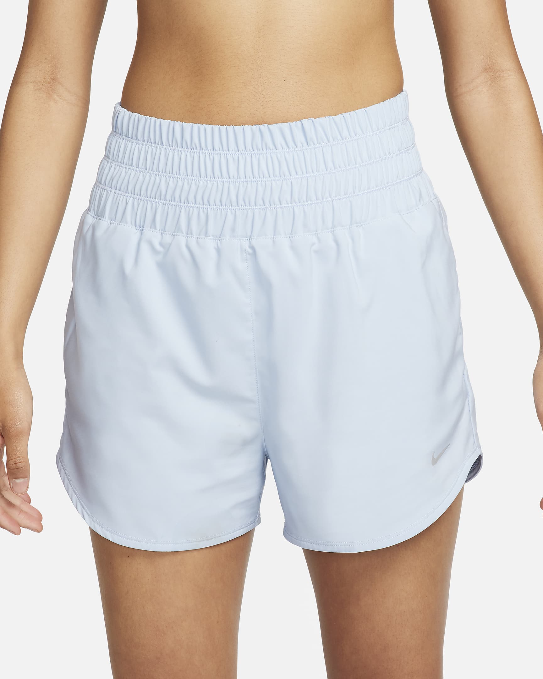 Nike One Dri-FIT damesshorts met ultrahoge taille en binnenbroekje (8 cm) - Light Armory Blue