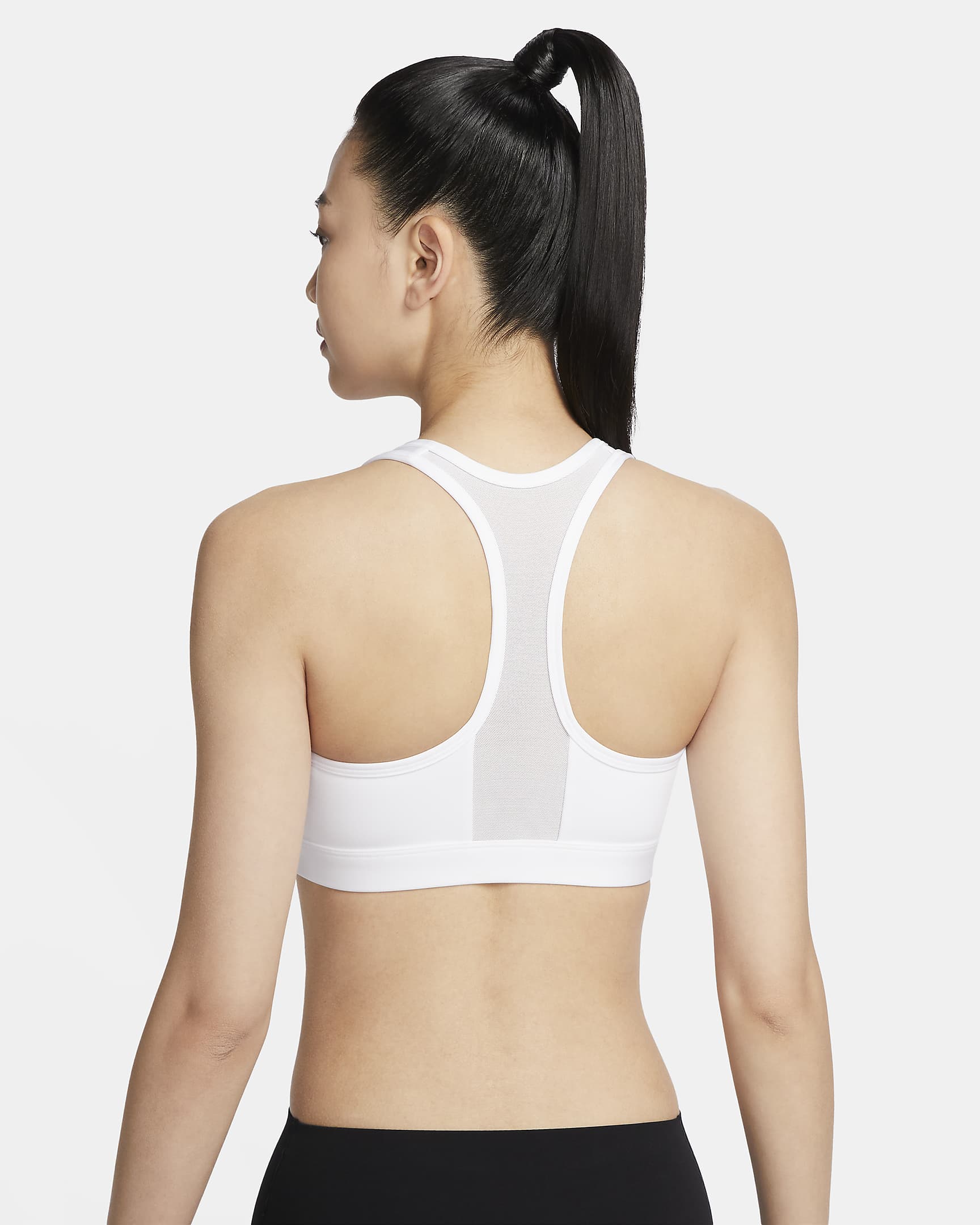 Nike Swoosh Front Zip Women's Medium-Support Padded Sports Bra - White/Stone Mauve/White