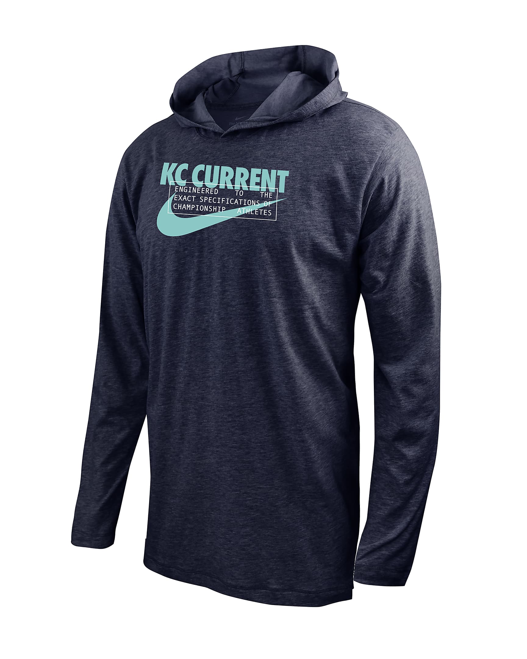 Kansas City Current Men's Nike Soccer Long-Sleeve Hooded T-Shirt - Navy