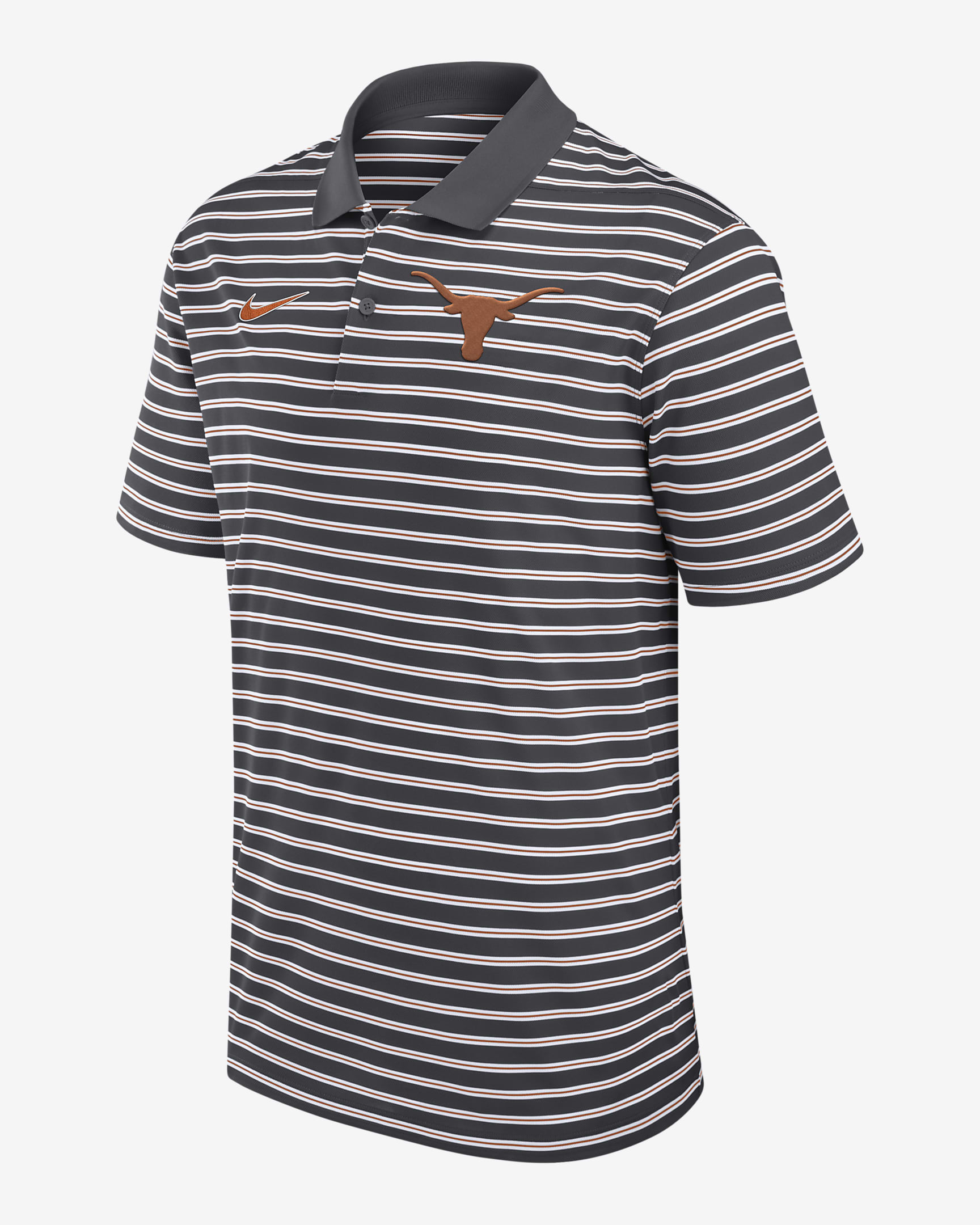 Texas Longhorns Primetime Victory Striped Men's Nike Dri-FIT College Polo - Anthracite