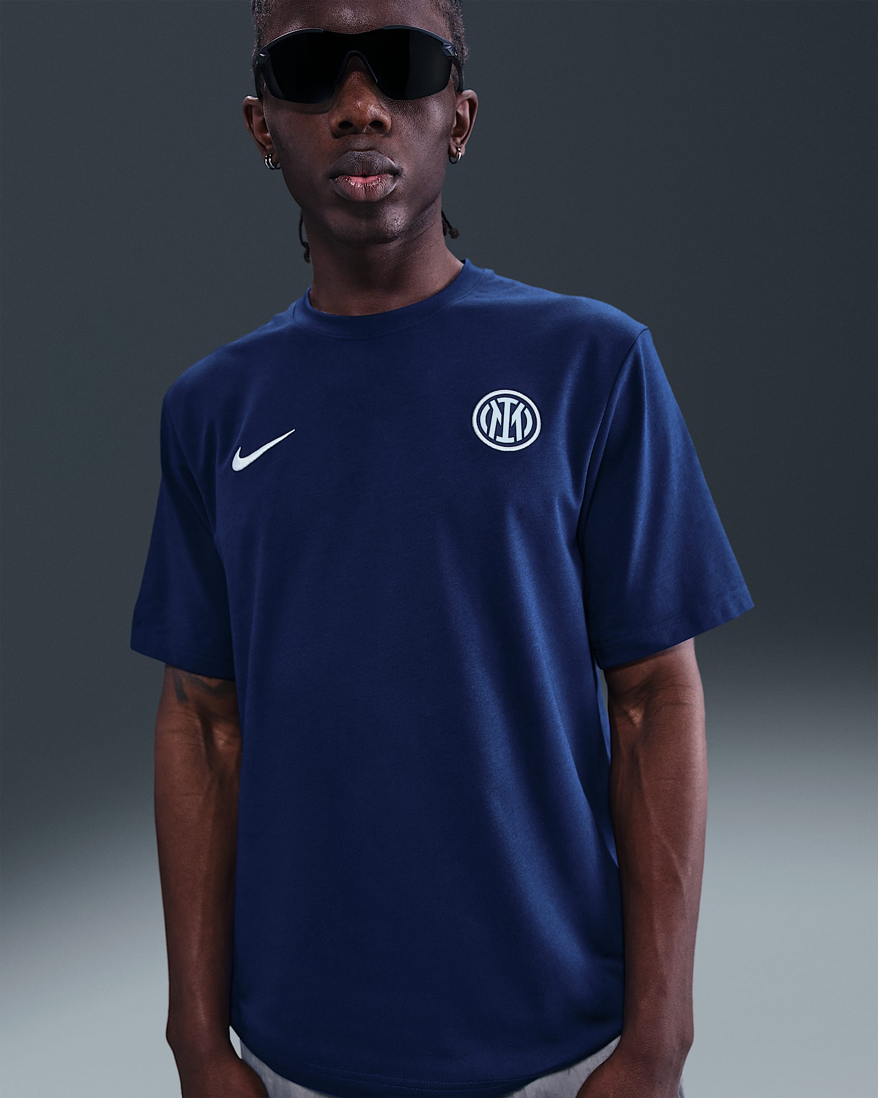 Haut de foot à manches courtes Nike Dri-FIT Inter Milan Primary pour homme - Blue Void/Ghost Aqua