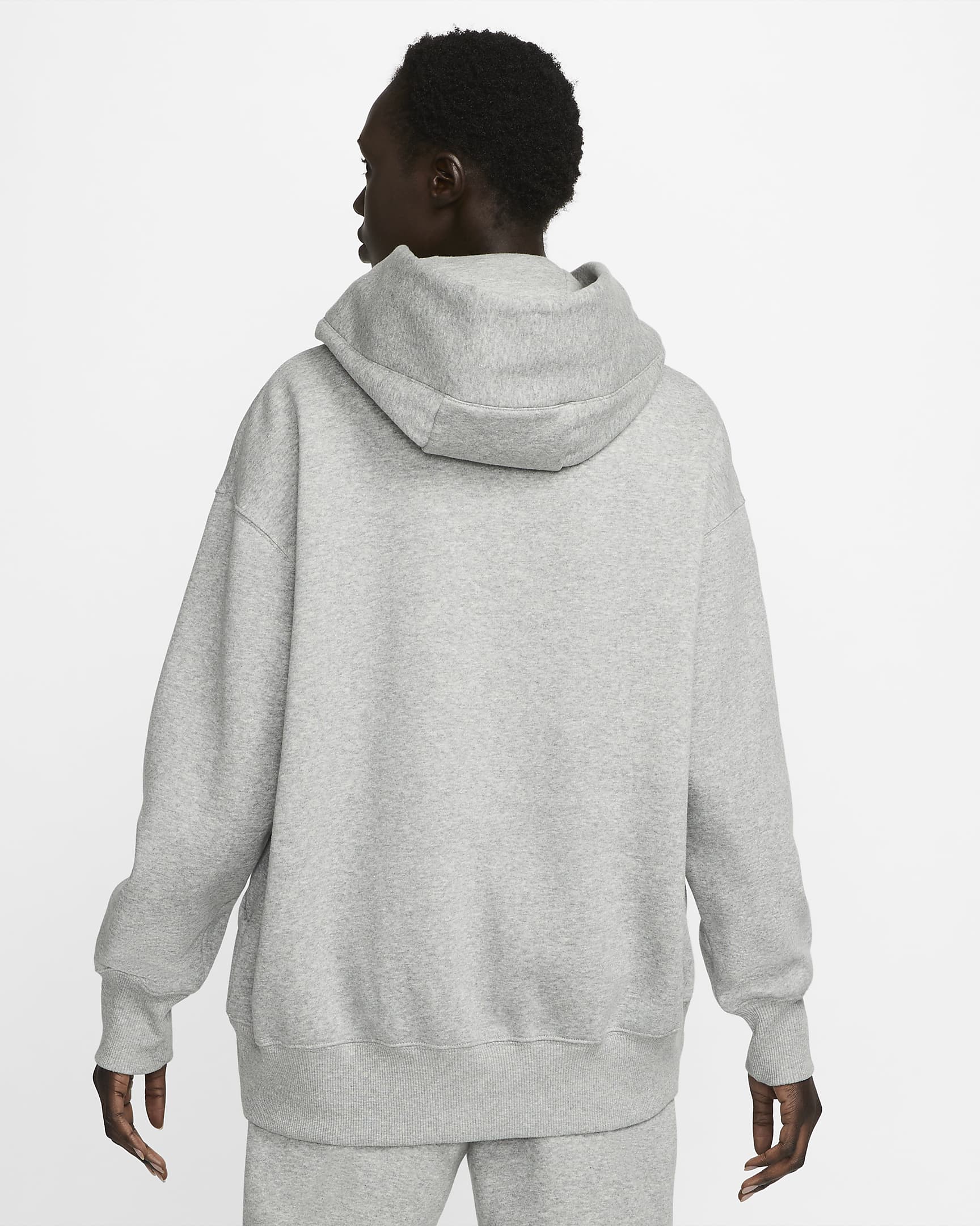 Felpa pullover oversize con cappuccio Nike Sportswear Phoenix Fleece – Donna - Dark Grey Heather/Sail