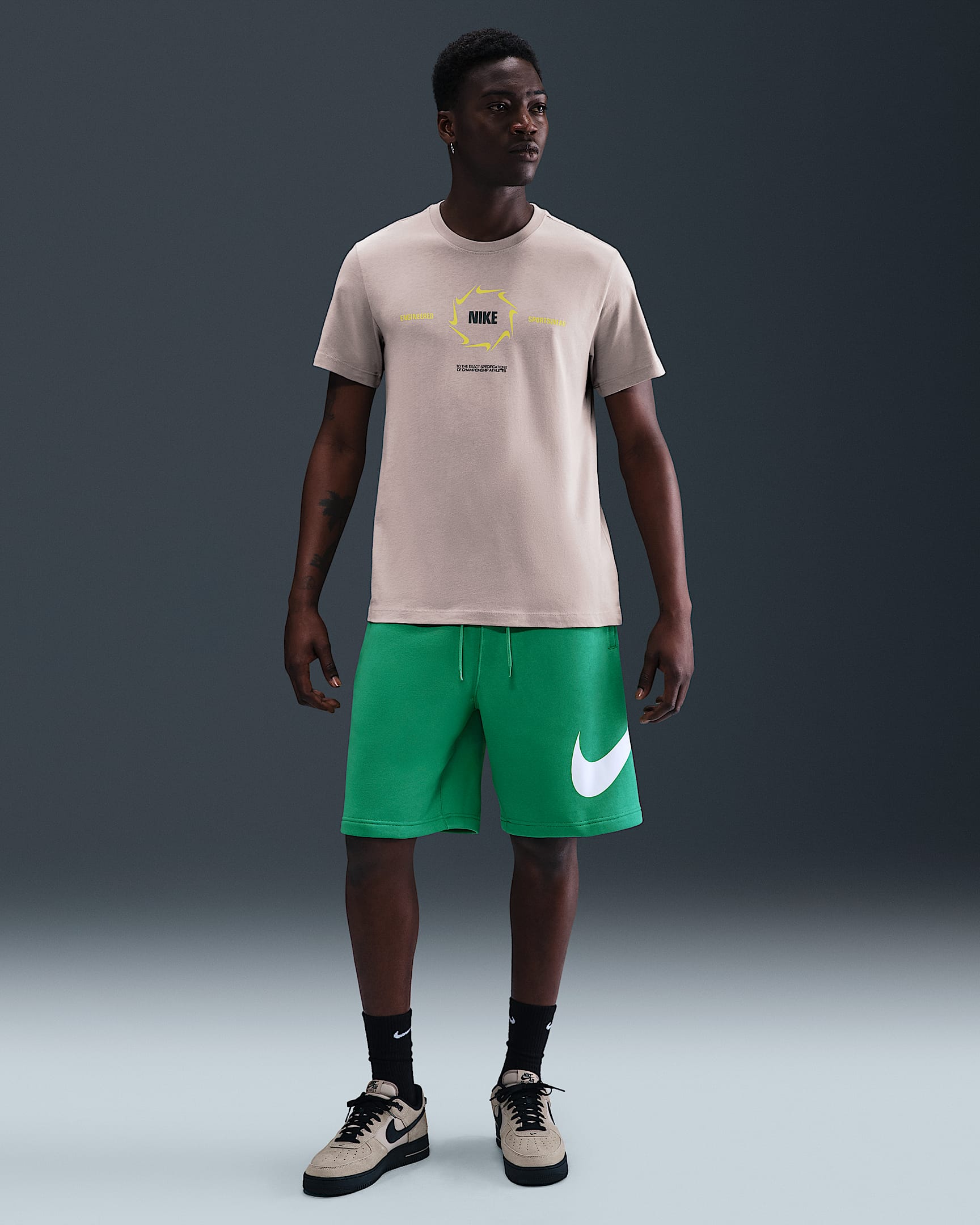 Nike Club Men's Fleece Shorts - Stadium Green/Stadium Green/White