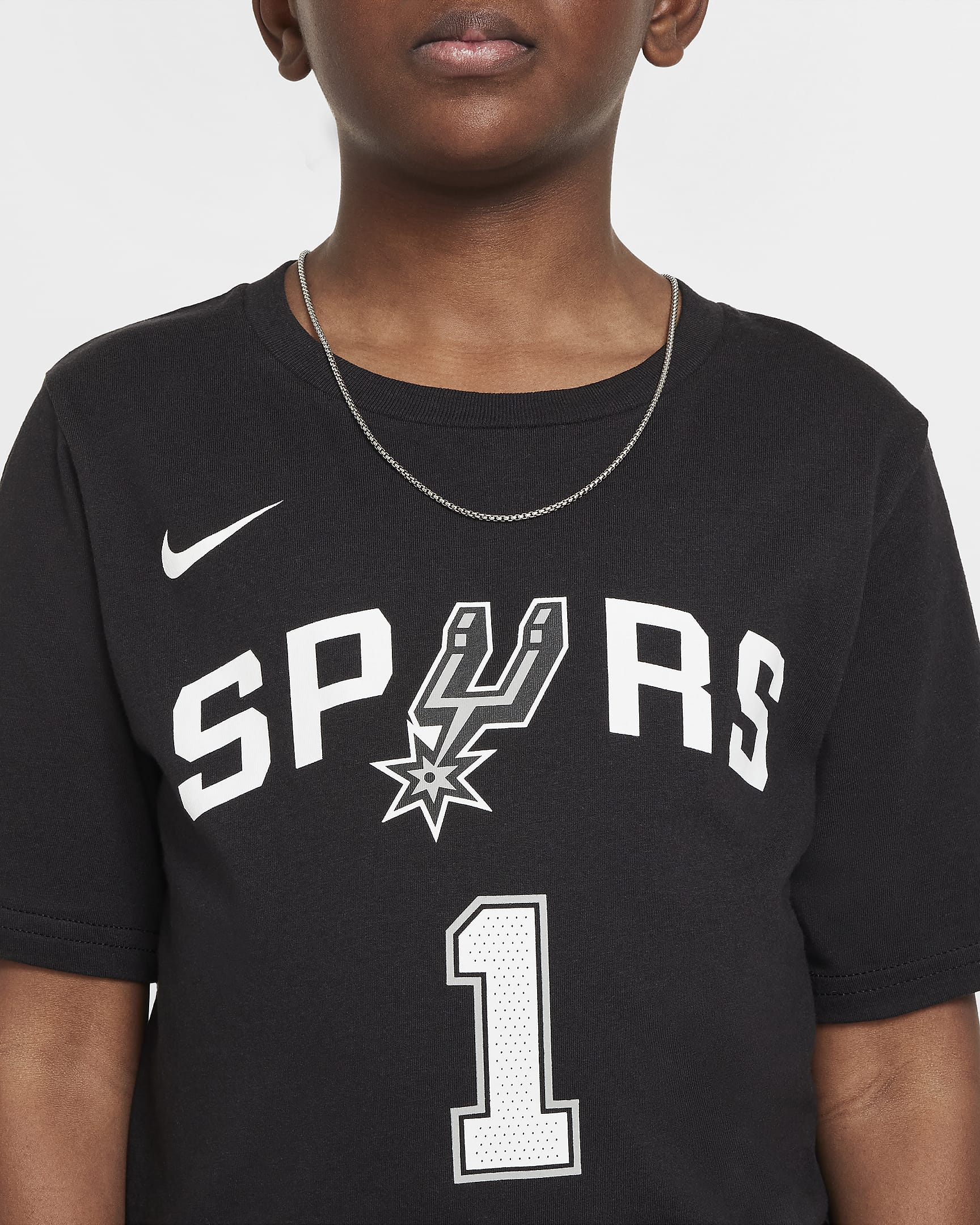 Victor Wembanyama San Antonio Spurs Essential Older Kids' Nike NBA T-Shirt - Black