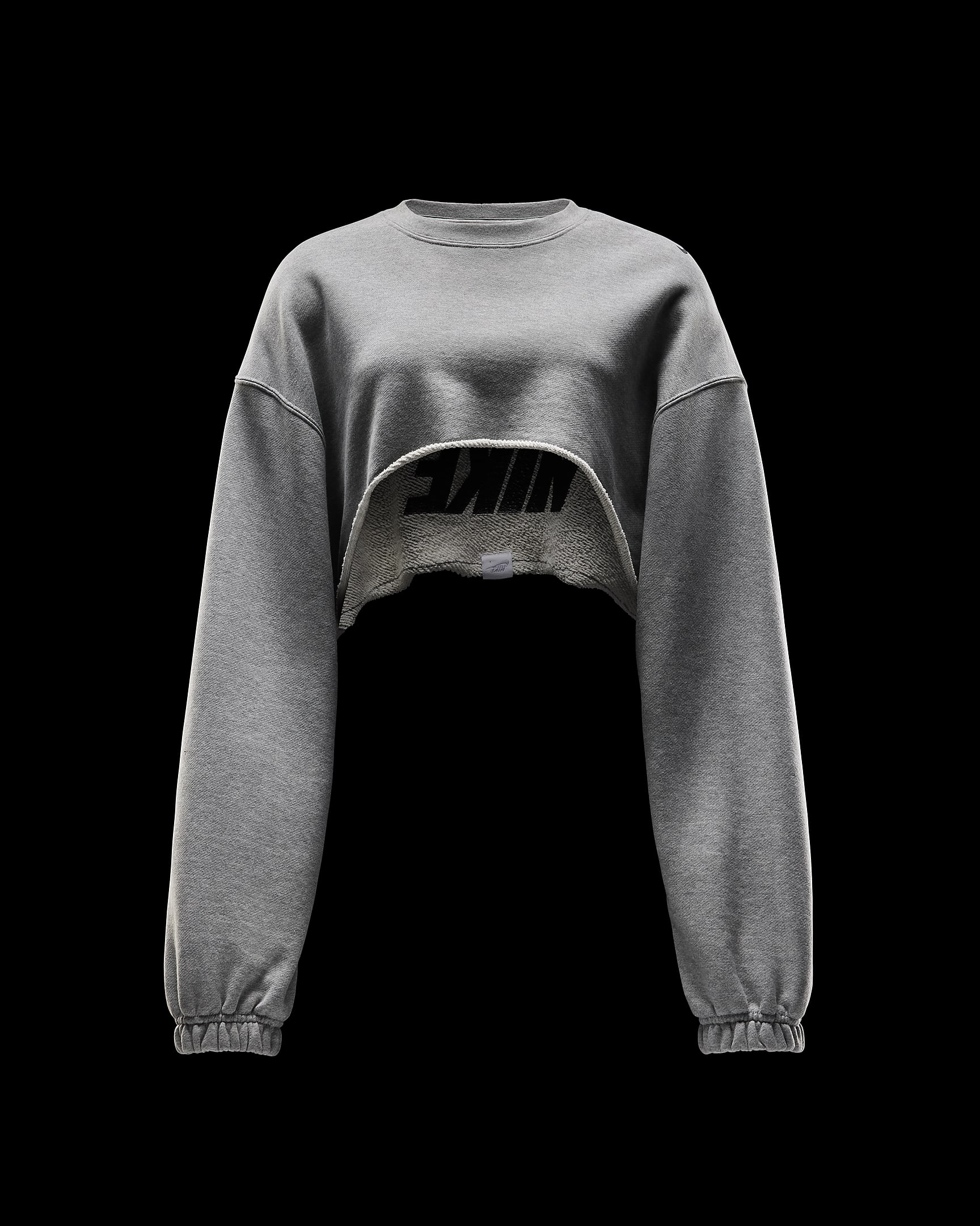 Nike Sportswear oversized bolero van sweatstof voor dames - Dark Grey Heather/Zwart