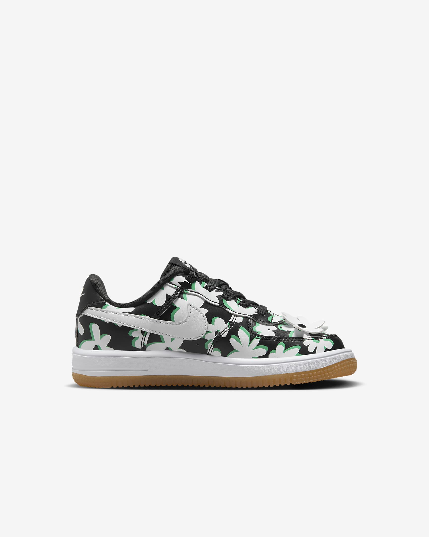 Nike Force 1 Low LV8 EasyOn Little Kids' Shoes - Black/Spring Green/Gum Light Brown/White