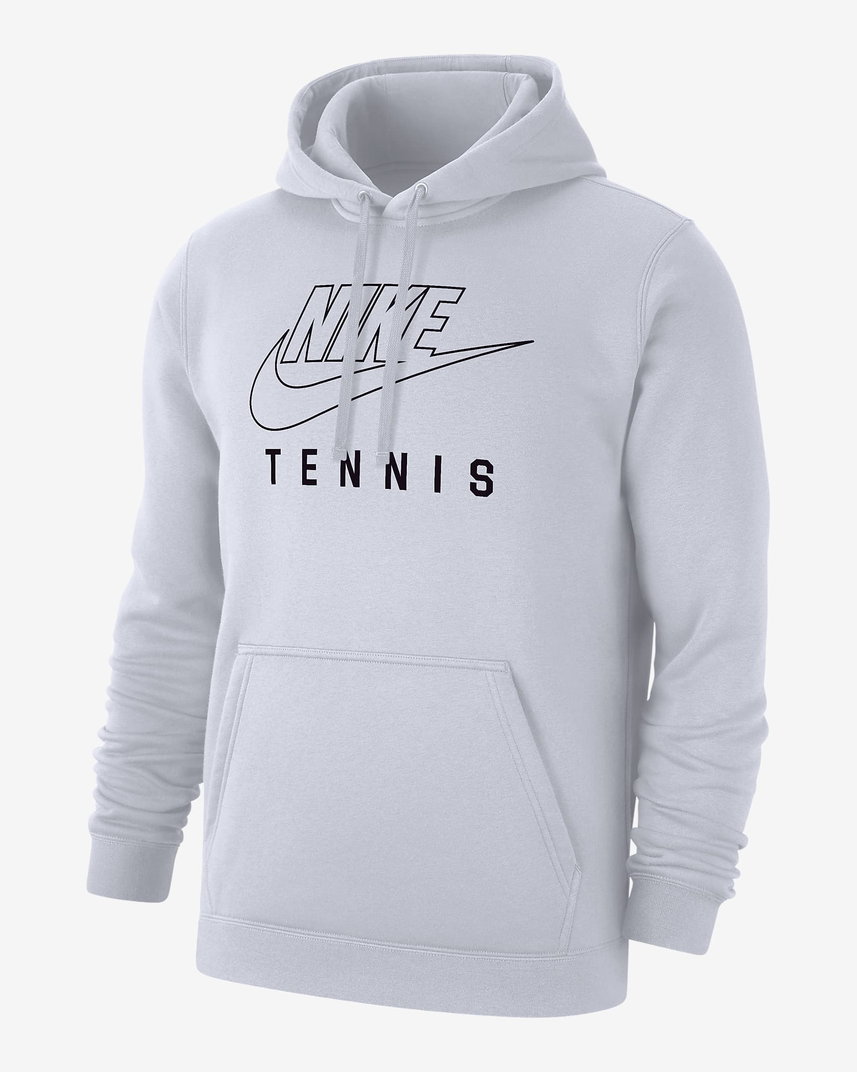 Nike Swoosh Club Fleece Men's Tennis Pullover Hoodie - White