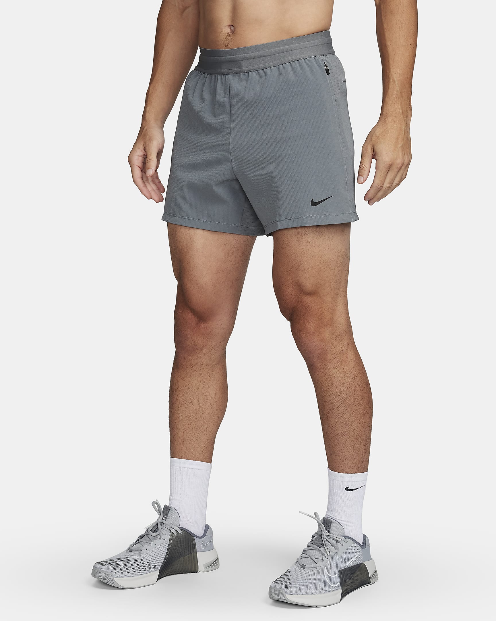 Short de fitness non doublé Dri-FIT 13 cm Nike Flex Rep pour homme - Smoke Grey/Noir/Noir