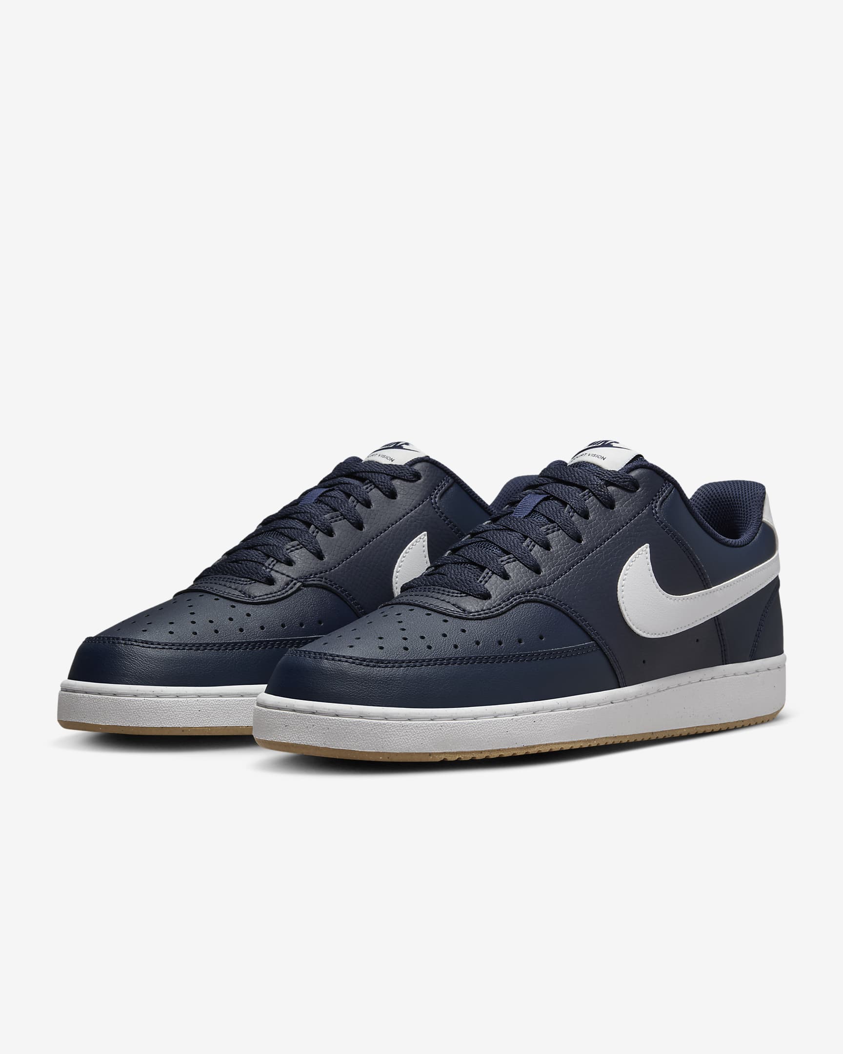 Nike Court Vision Low Men's Shoes - Obsidian/Gum Light Brown/Summit White