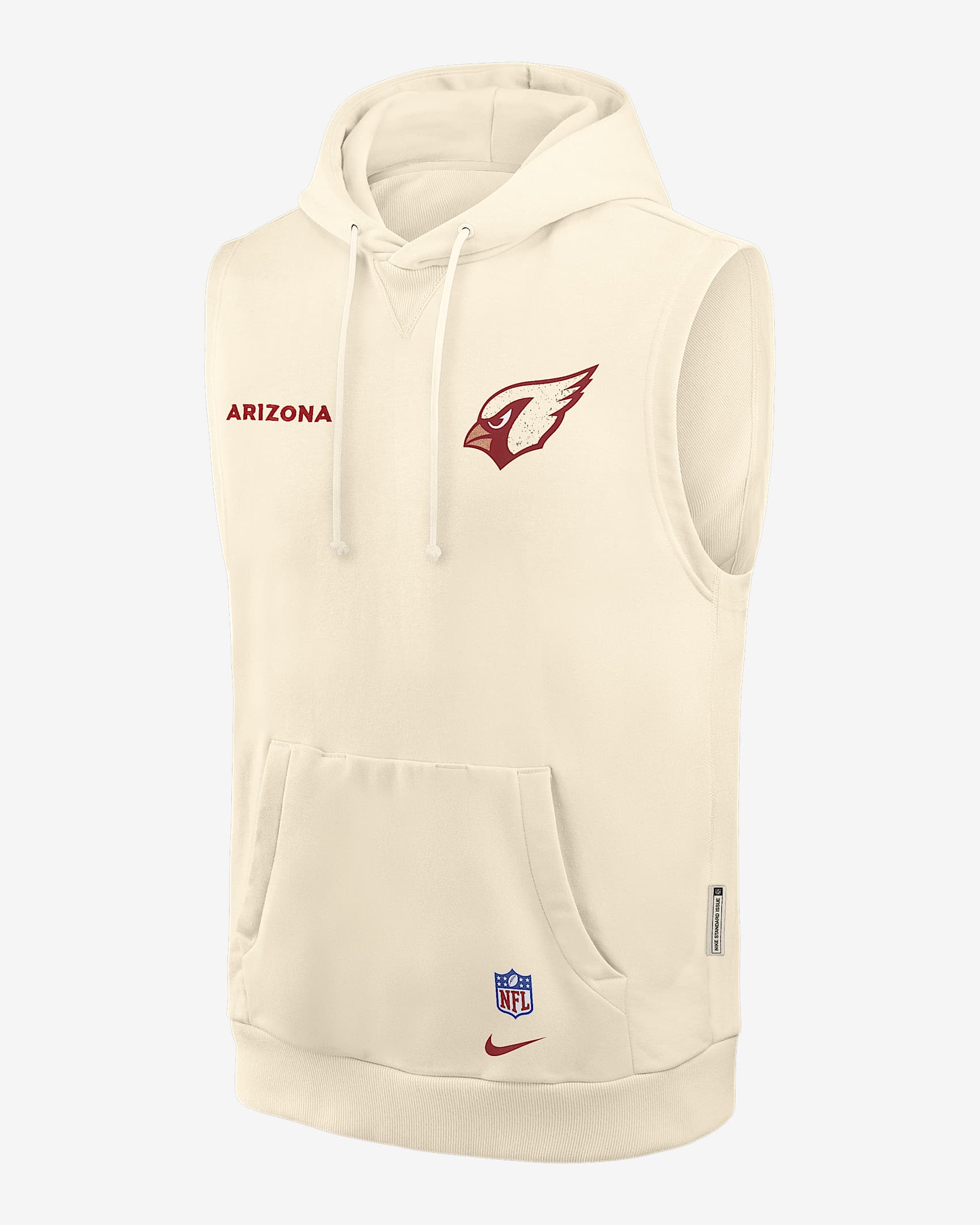 Sudadera con gorro sin cierre sin mangas Nike Dri-FIT de la NFL para hombre Arizona Cardinals Rivalries Collection Sideline - Natural
