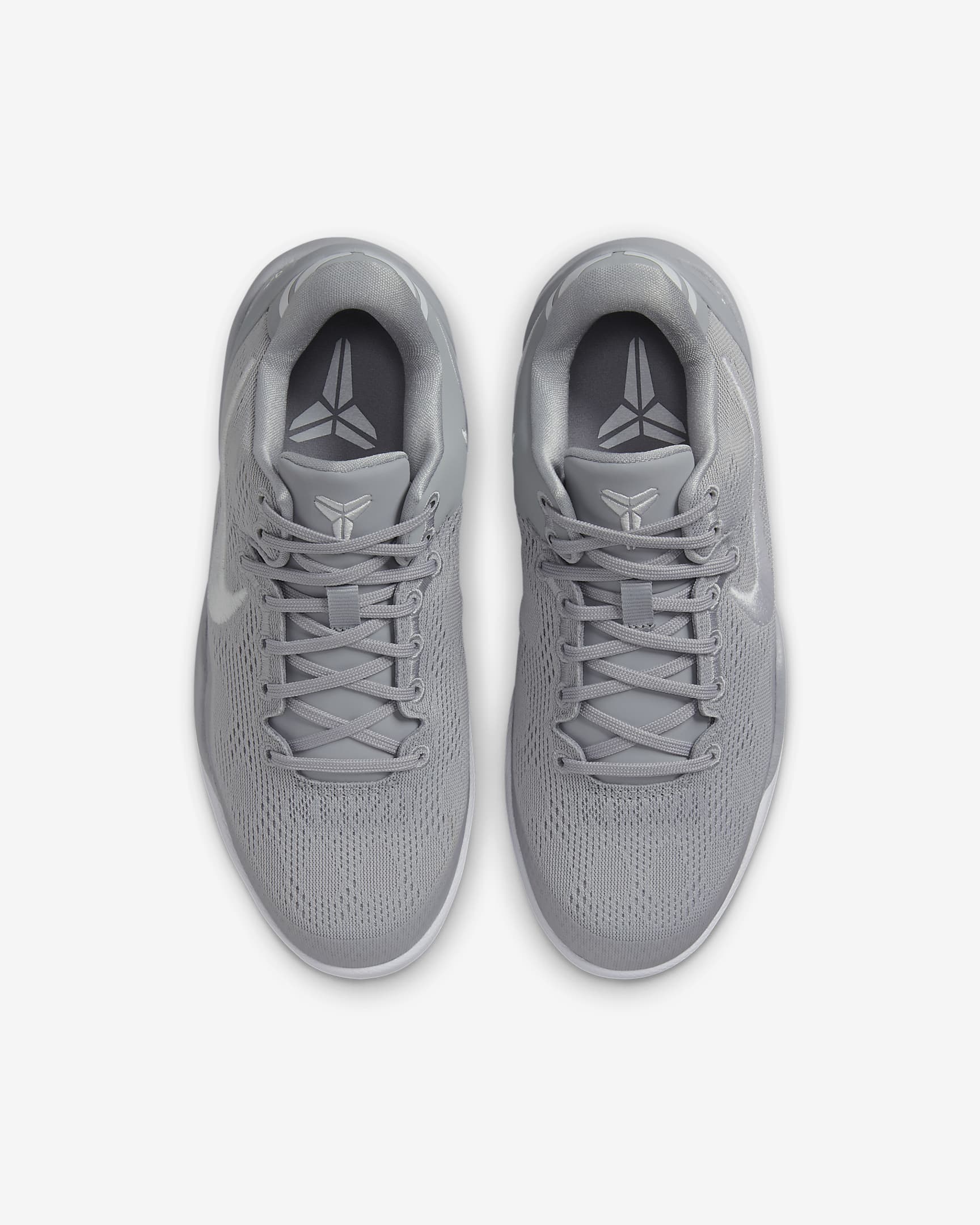 Calzado de básquetbol para niños grandes Kobe 8 - Gris lobo/Gris lobo/Blanco