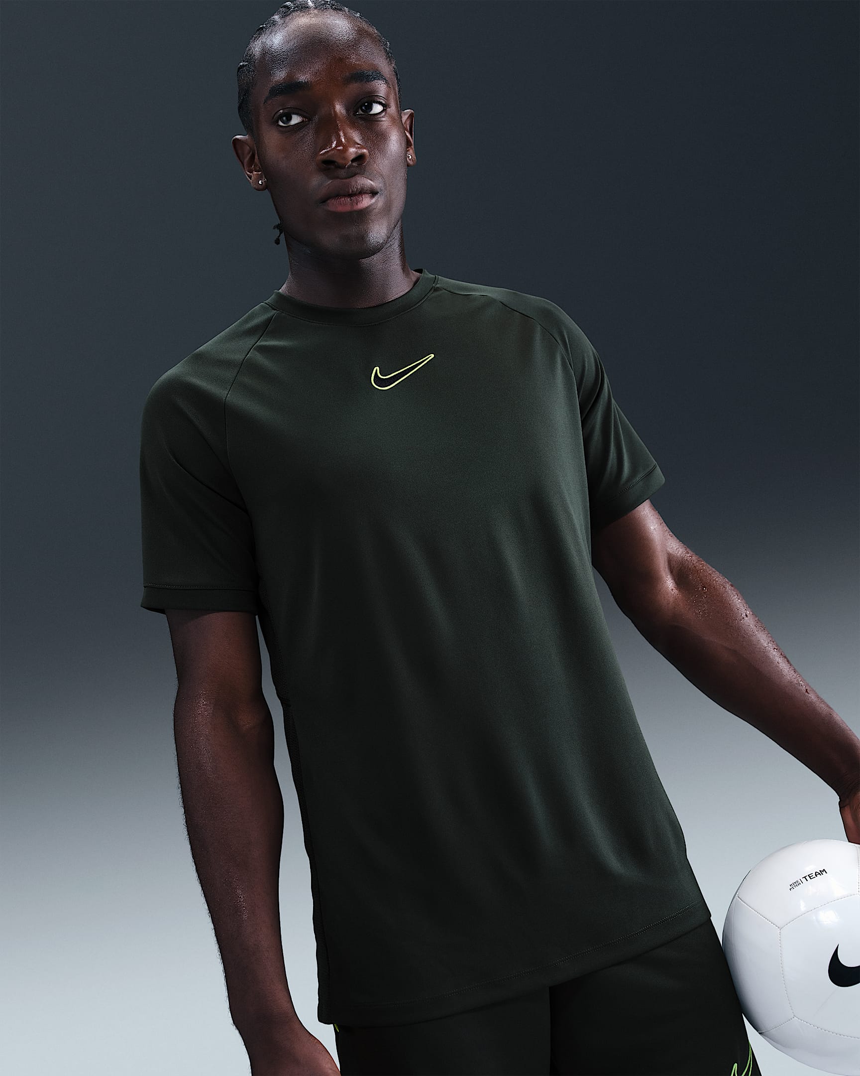 Nike Academy-Dri-FIT-fodboldtrøje til mænd - Seaweed/Seaweed/sort/sort