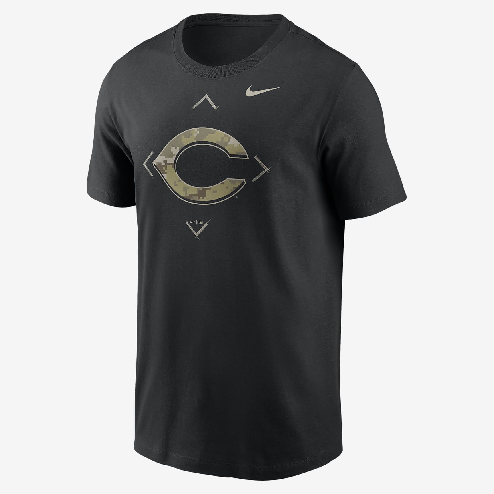 Cincinnati Reds Camo Logo Men's Nike MLB T-Shirt. Nike.com