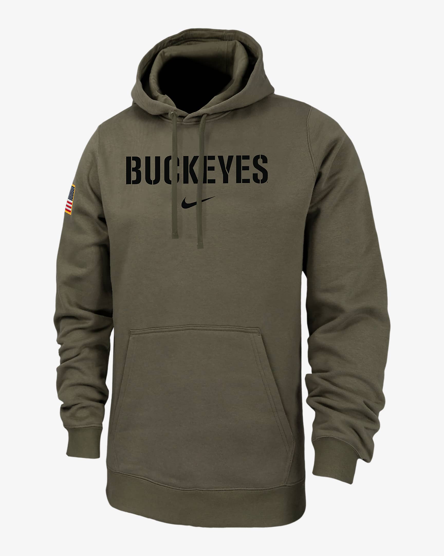 Sudadera con gorro universitaria Nike para hombre Ohio State Club Fleece - Oliva medio