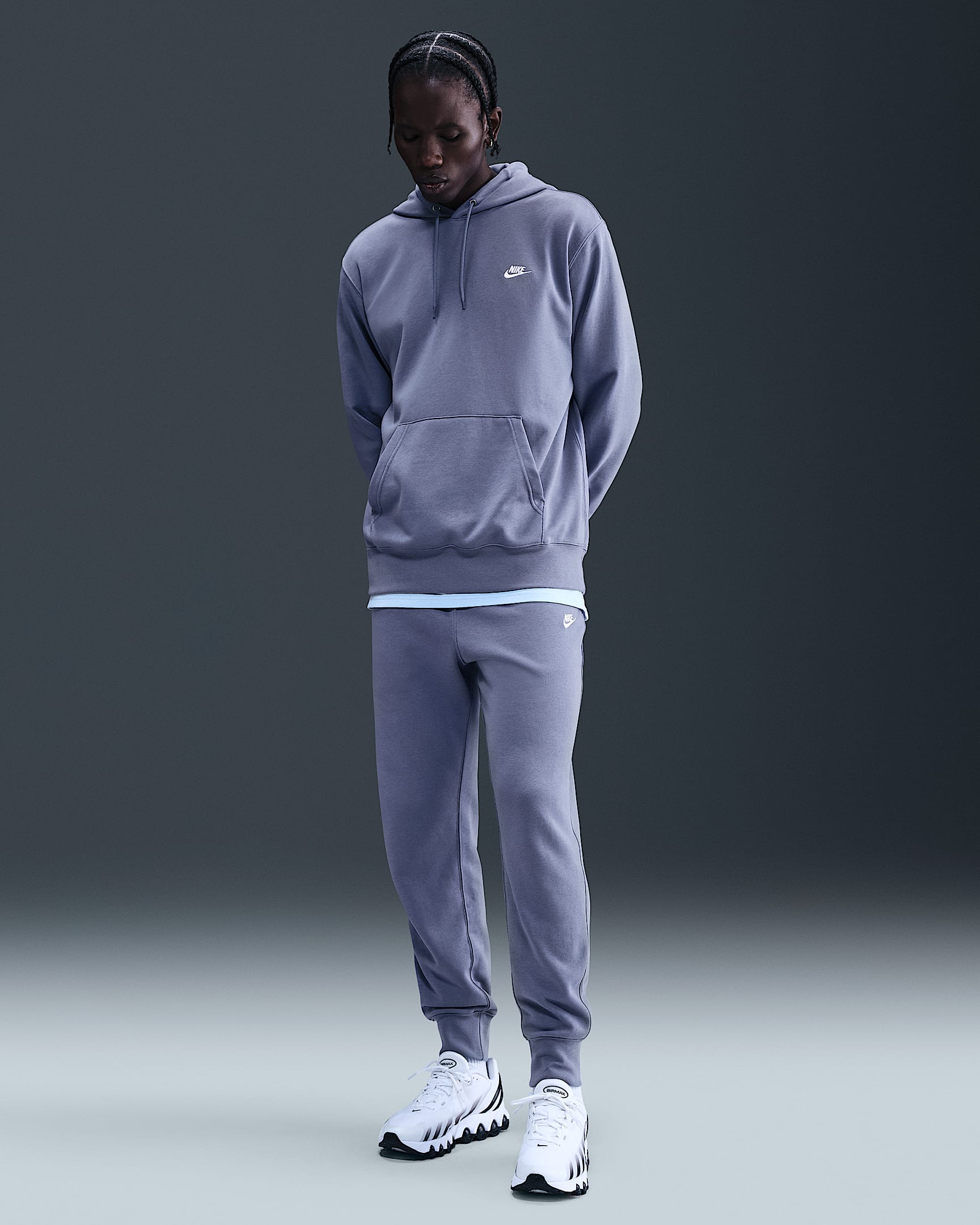 Nike Club Men's French Terry Joggers - World Indigo/World Indigo/White