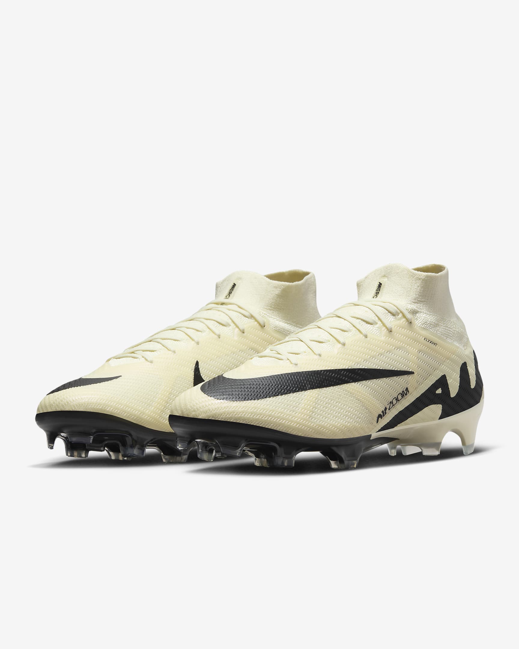 Nike Mercurial Superfly 9 Elite Firm-Ground High-Top Soccer Cleats - Lemonade/Black