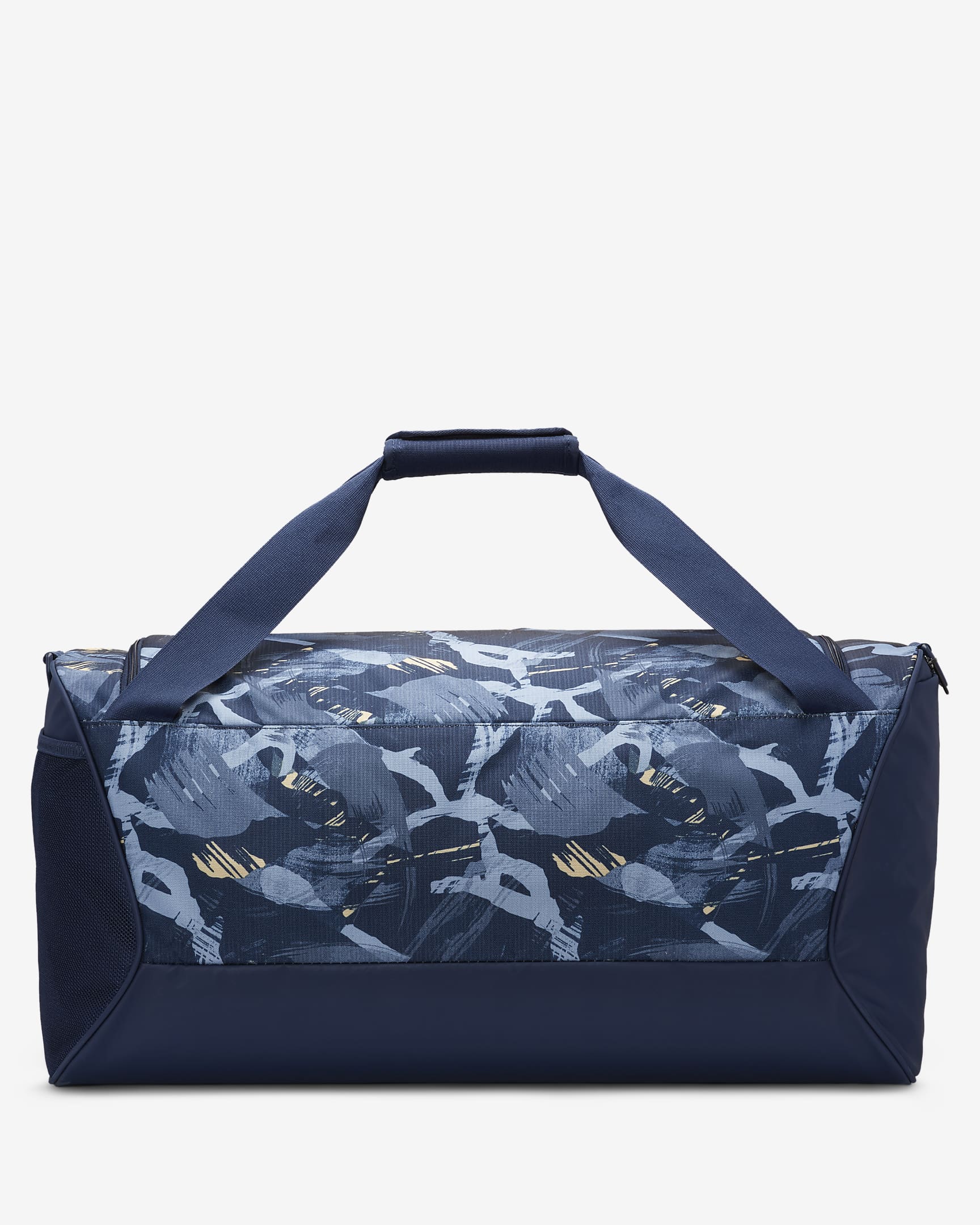 Nike Brasilia Printed Duffel Bag (Medium, 60L) - Midnight Navy/Midnight Navy/Pale Vanilla