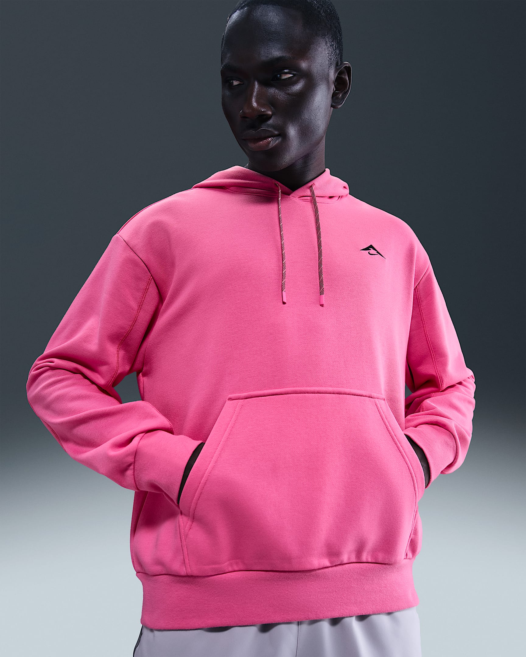 Nike Trail Magic Hour Men's Dri-FIT Running Hoodie - Pinksicle/Black