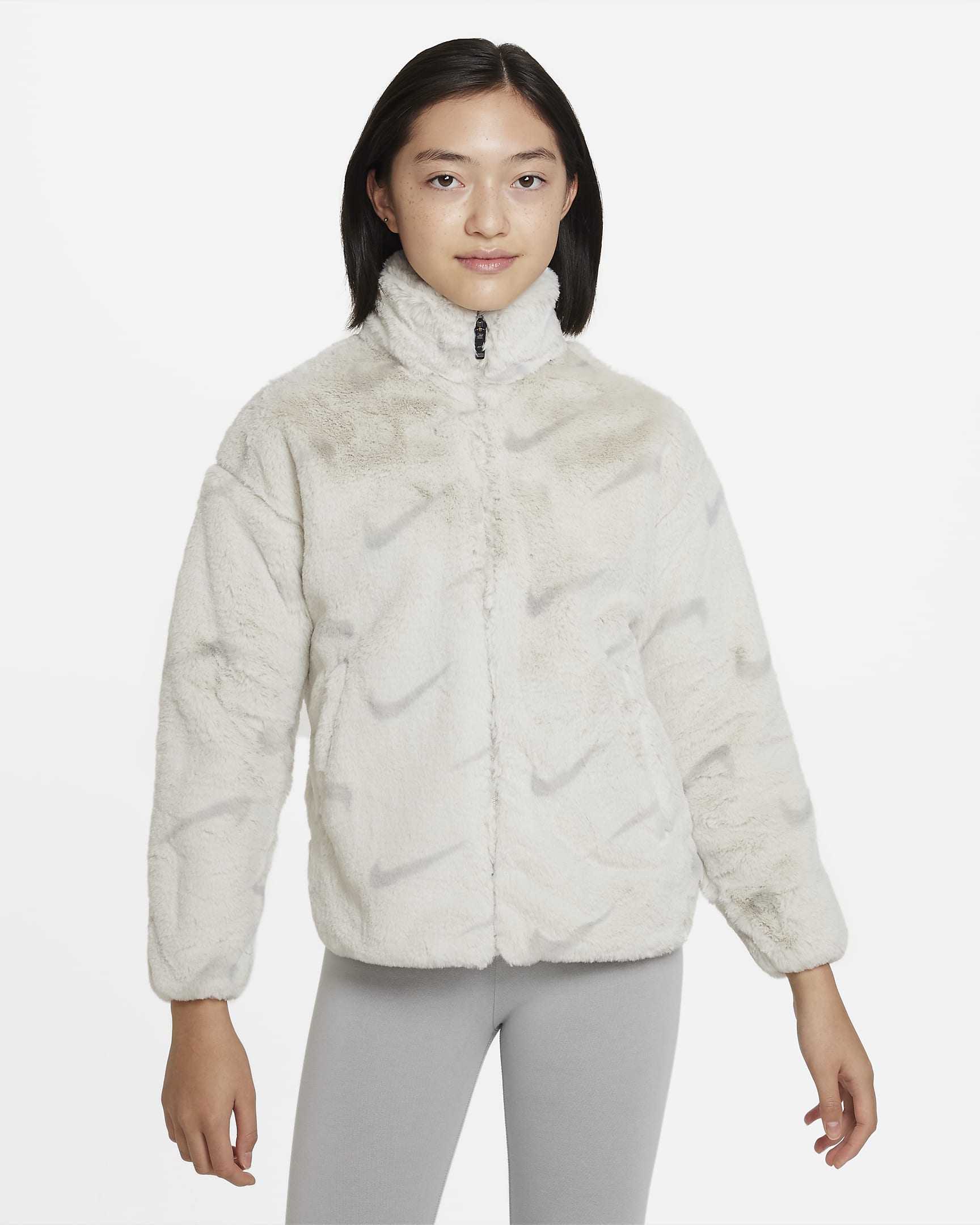 Nike Sportswear Big Kids' Faux Fur Jacket.