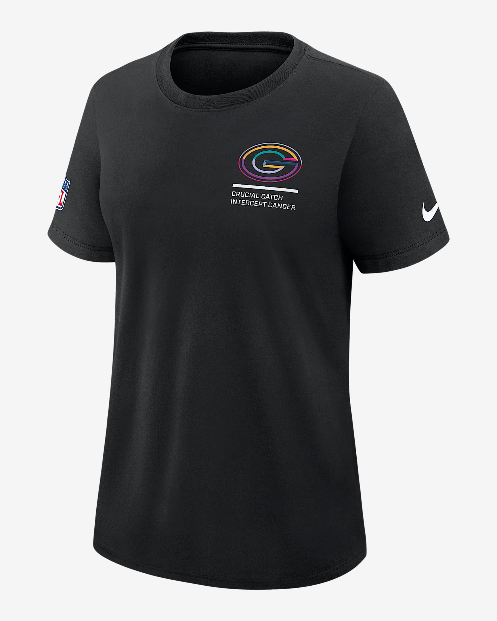 Playera Nike Dri-FIT de la NFL para mujer Green Bay Packers Crucial Catch - Negro