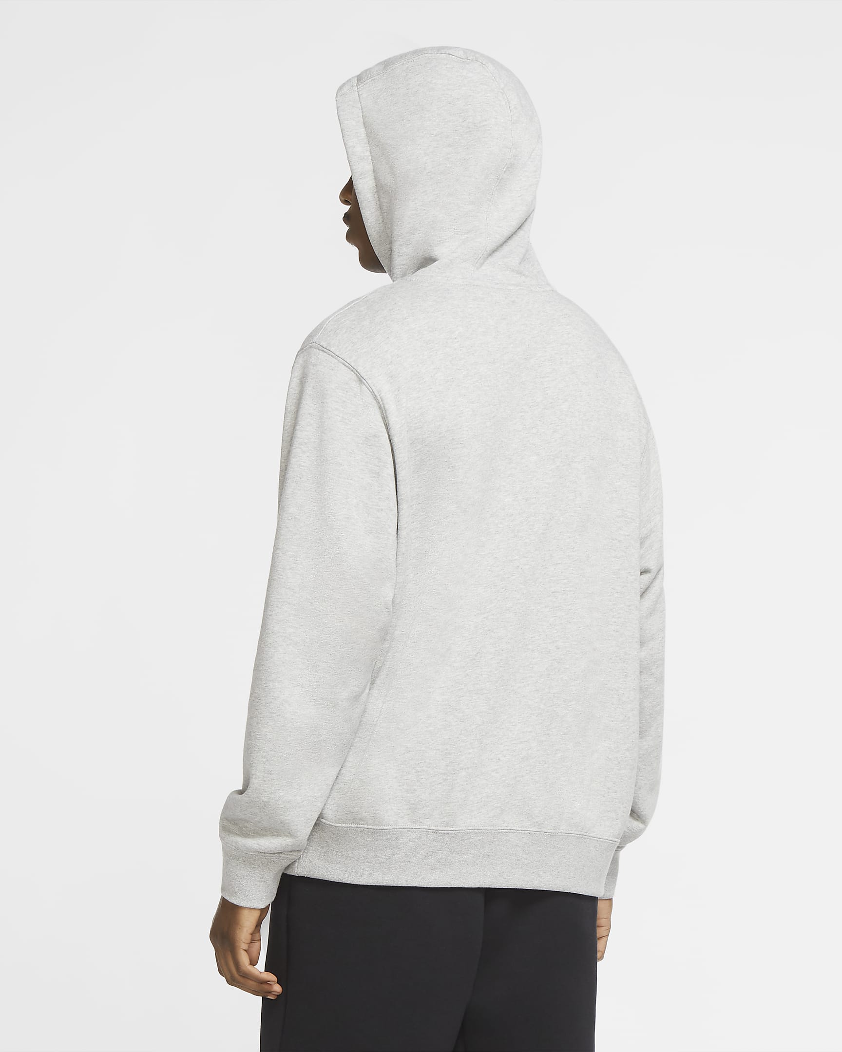 Nike Sportswear Club Men's Pullover Hoodie - Dark Grey Heather/Matte Silver/White