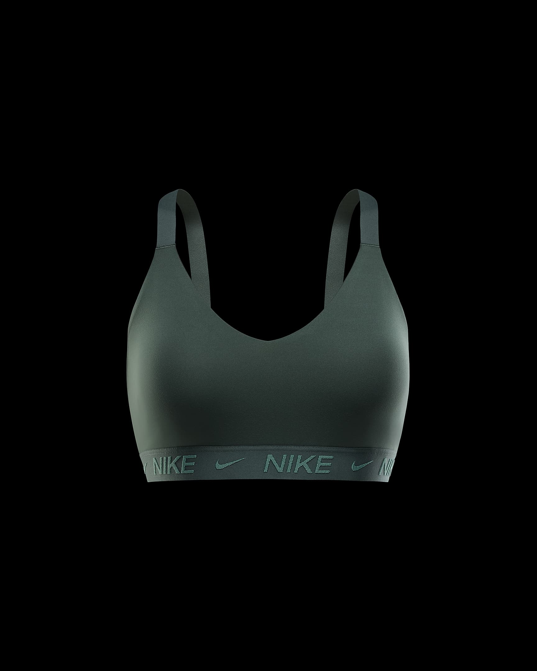 Nike Indy Medium-Support Women's Padded Adjustable Sports Bra - Vintage Green