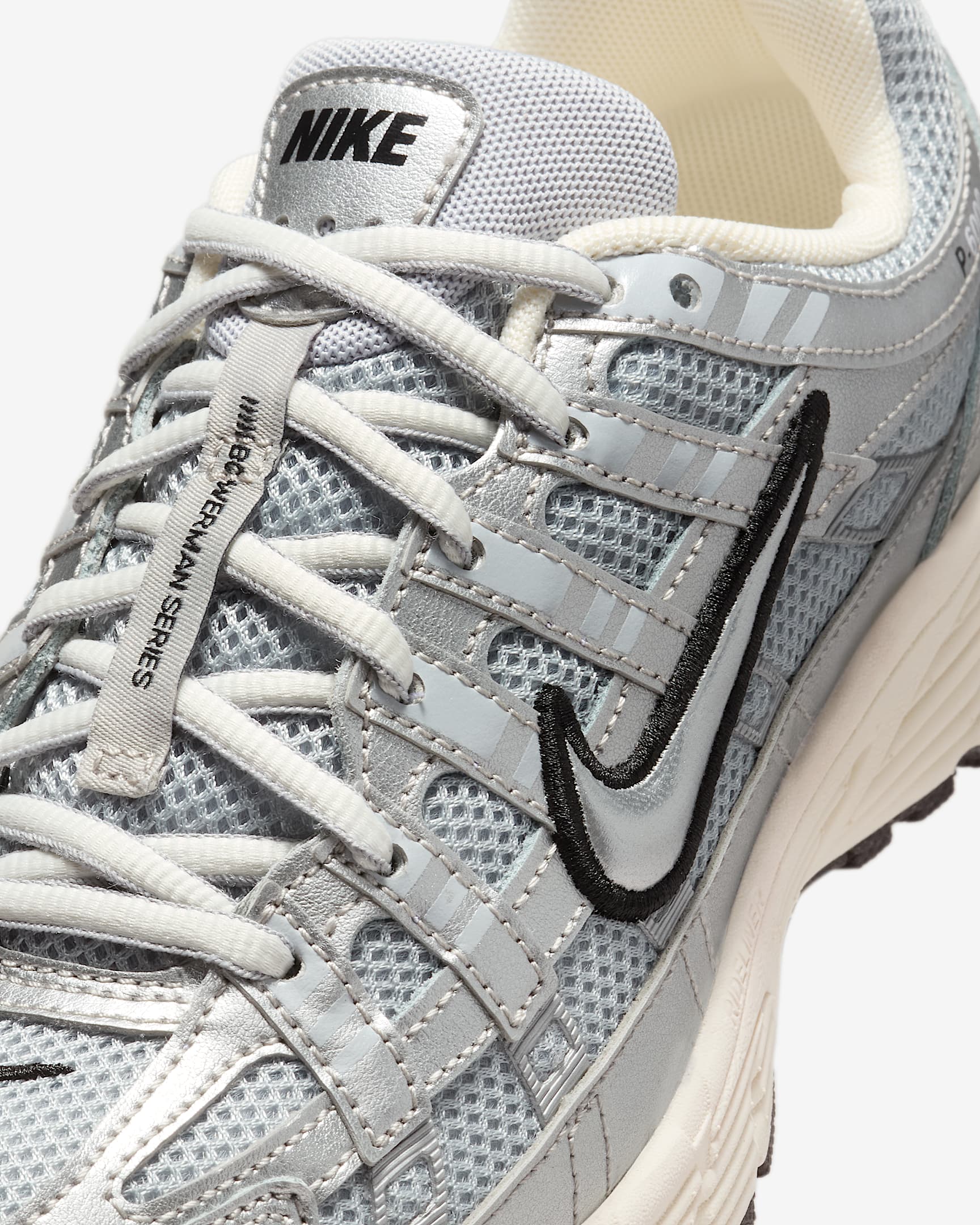 Nike P-6000 大童鞋款 - Metallic Silver/黑色/Pale Ivory/Metallic Silver