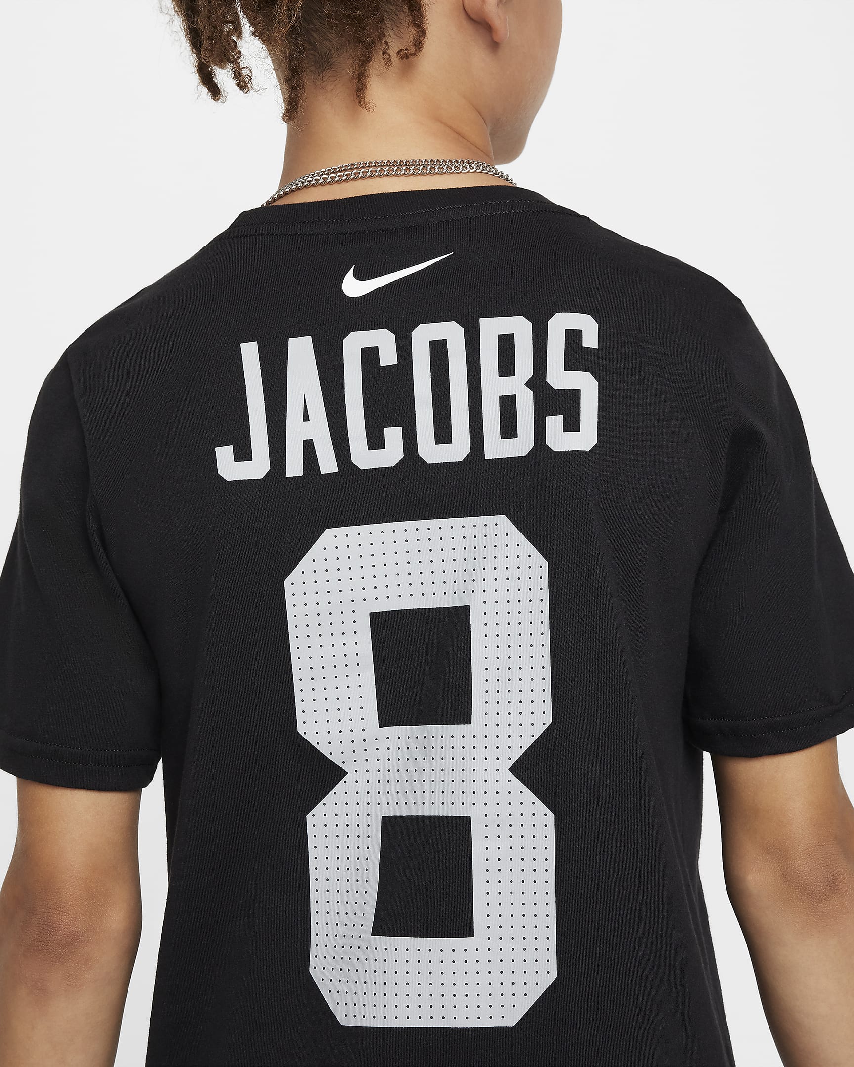 Joshua Jacobs Las Vegas Raiders Older Kids' Nike NFL T-Shirt - Black