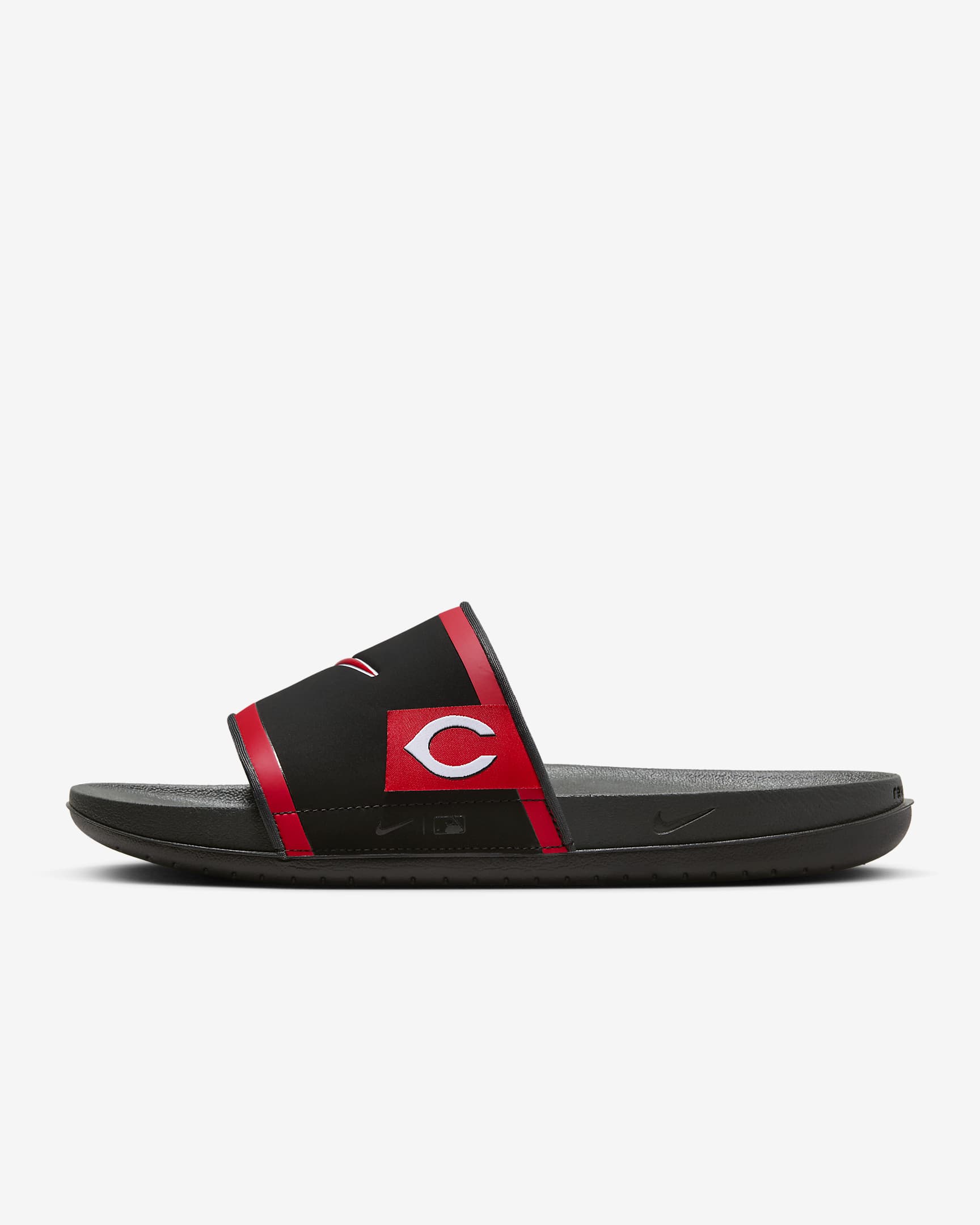 Chanclas Offcourt Nike Offcourt (Cincinnati Reds) - Negro/Gris humo oscuro/Rojo deportivo