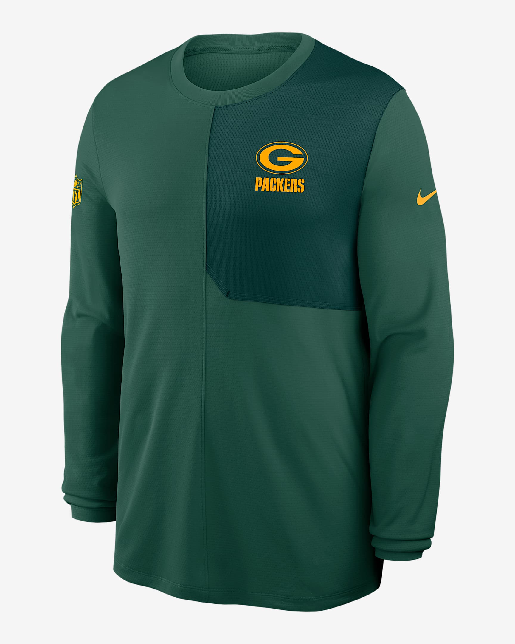 Green Bay Packers Sideline Coach Men's Nike Dri-FIT NFL Long-Sleeve Top - Green