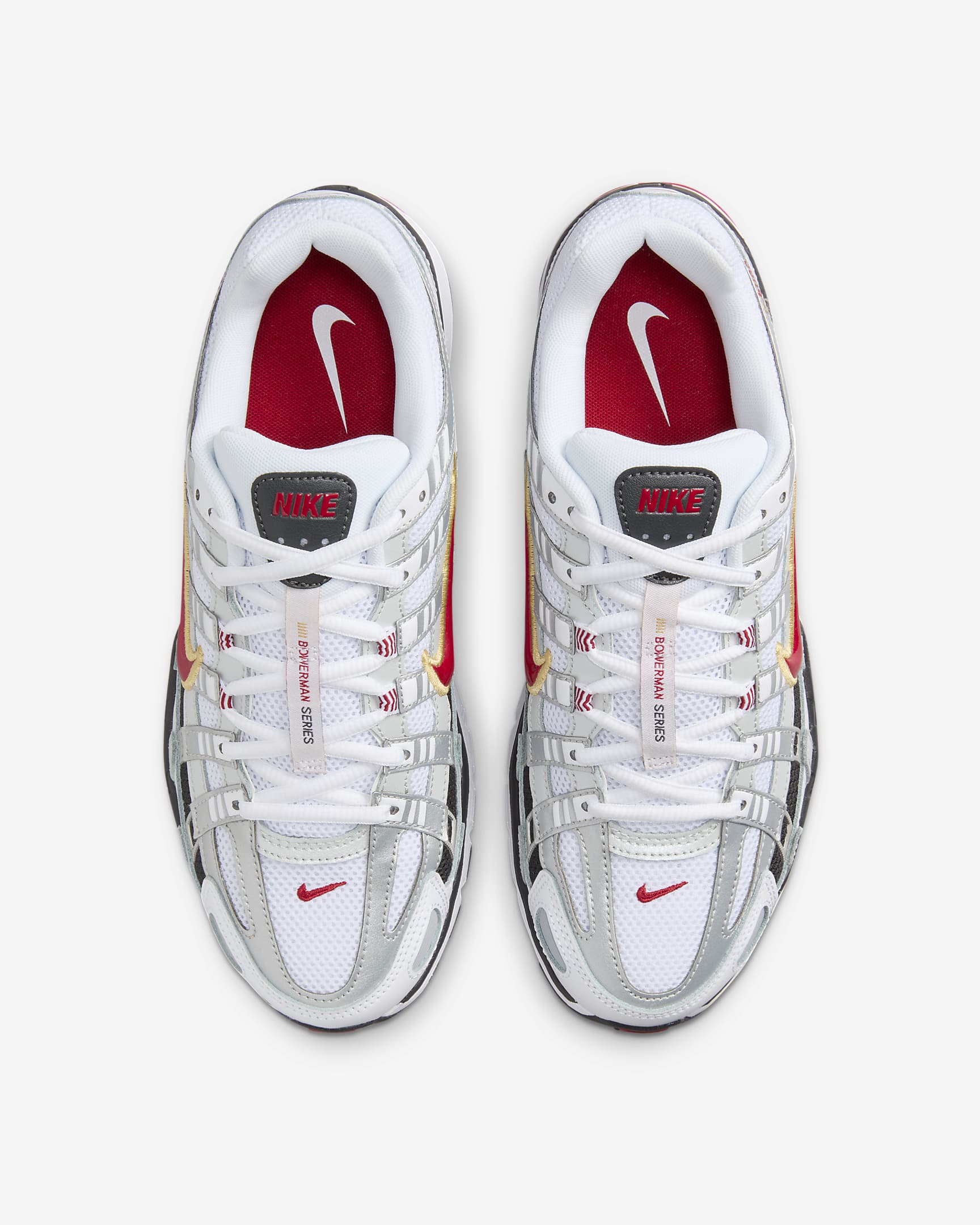 Calzado Nike P-6000 - Blanco/Platino metalizado/Rojo universitario