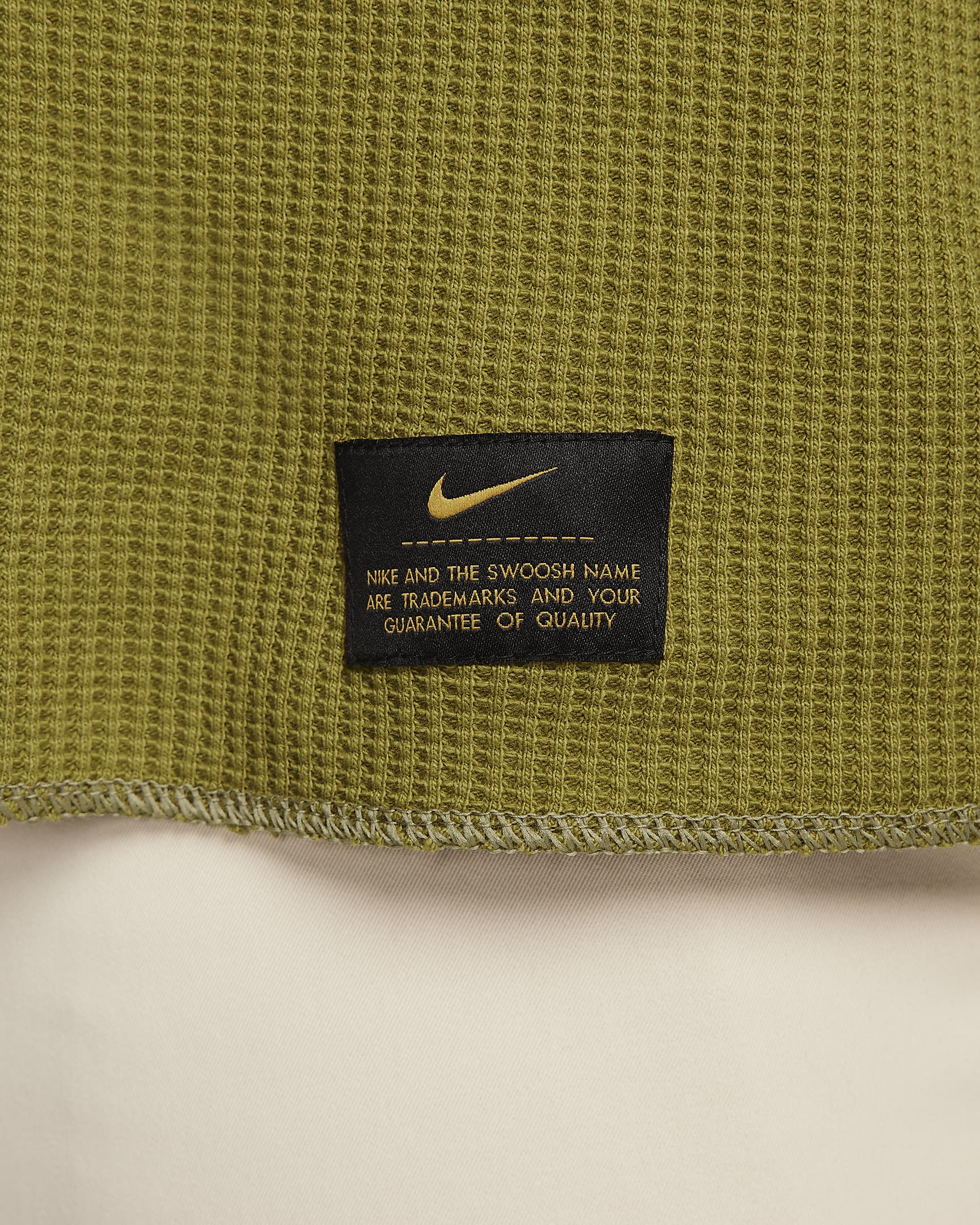 Nike Life schweres Langarm-Oberteil mit Waffelstrick für Herren - Pacific Moss/Neutral Olive/Pacific Moss