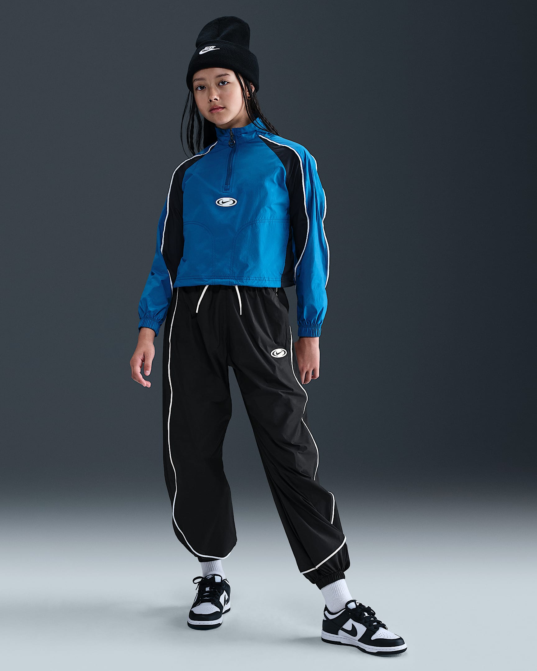 Nike Sportswear Big Kids' (Girls') Track Pants - Black/Black/White