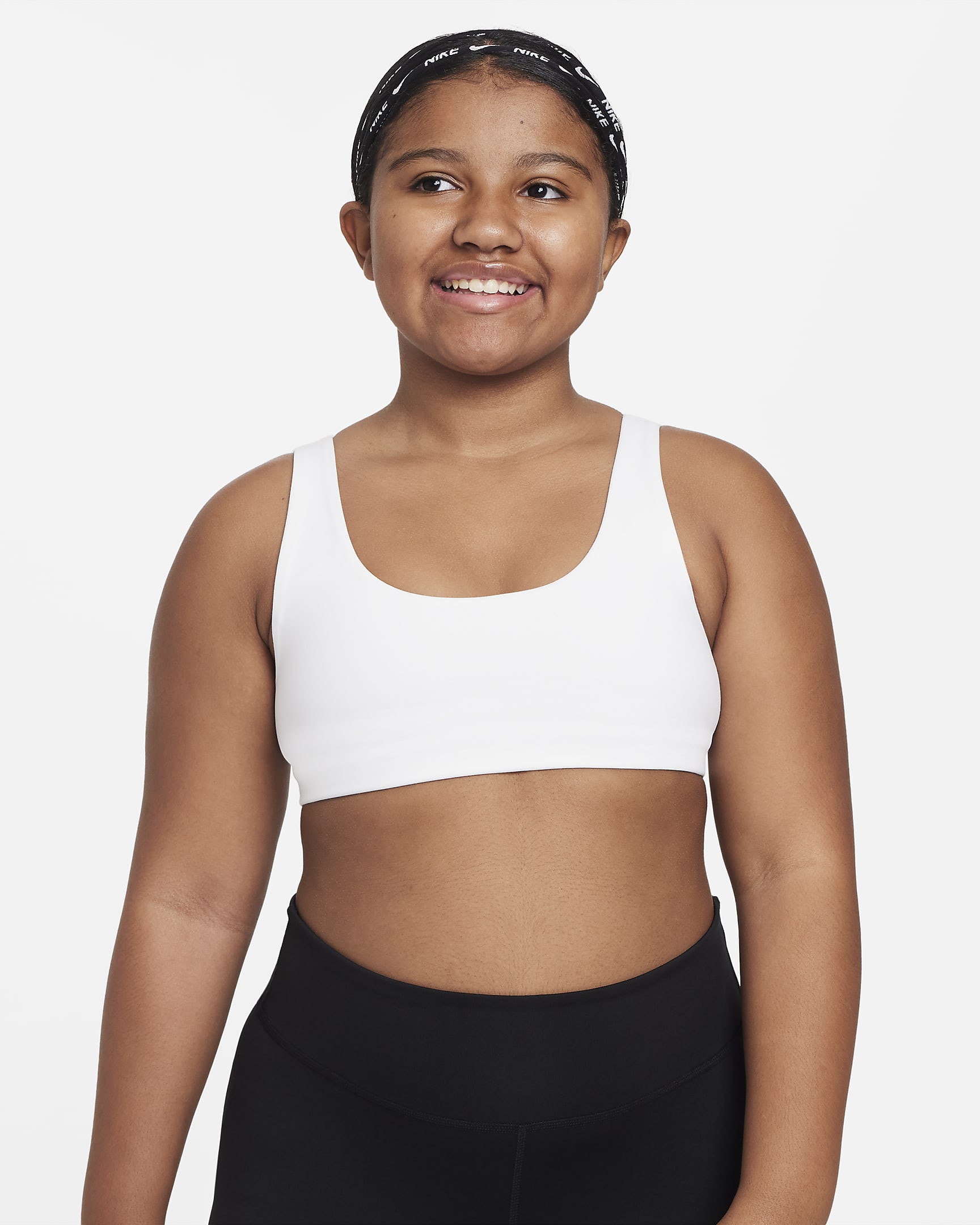 Nike Dri-FIT Alate All U Big Kids' (Girls') Sports Bra (Extended Size) - White