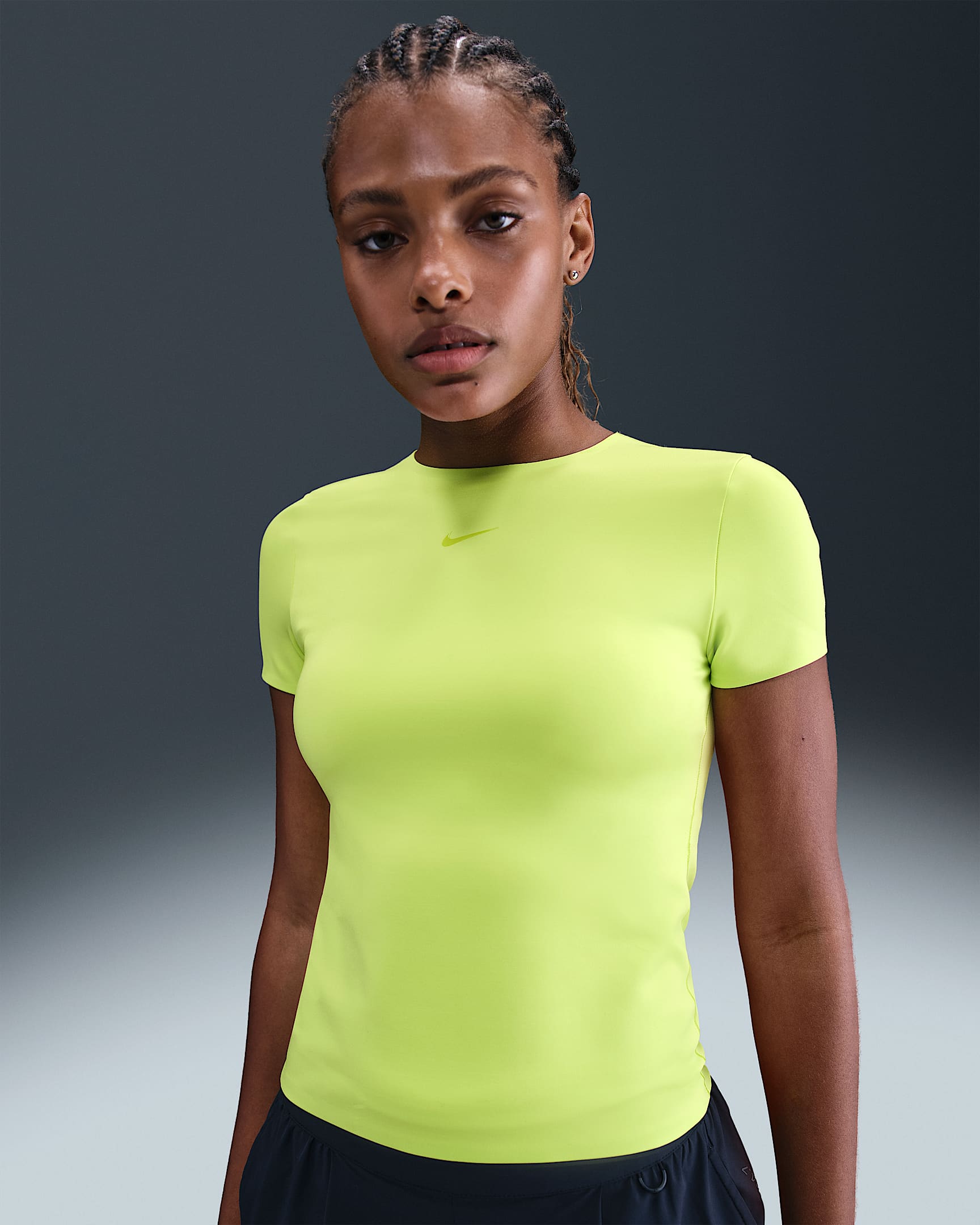 Nike Form Women's Short-Sleeve Top - Cyber/Bright Cactus