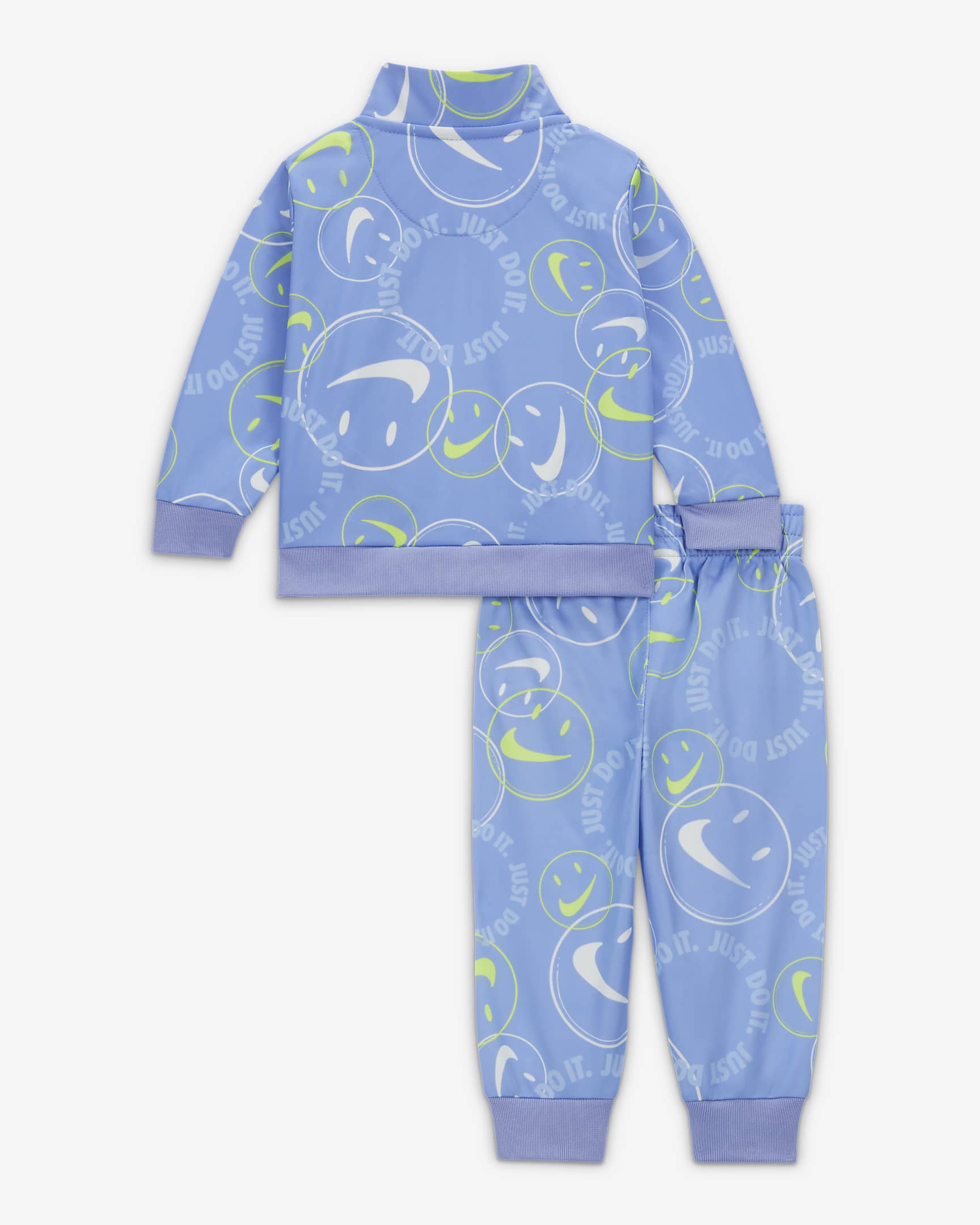 Conjunto de entrenamiento para bebé Nike Smiley Swoosh Printed Tricot Set - Cardo claro