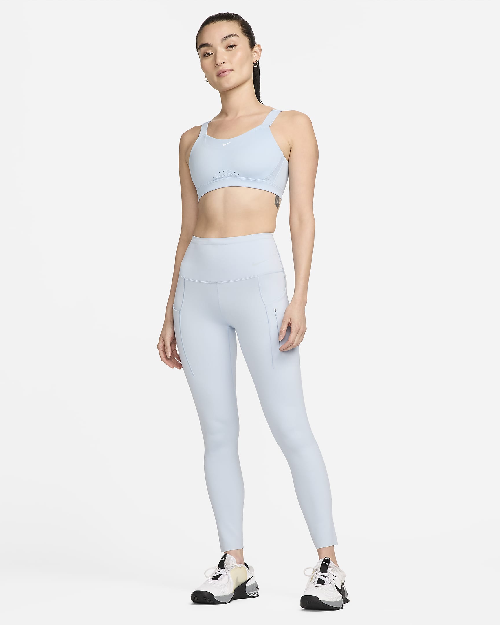 Nike Alpha Women's High-Support Padded Sports Bra - Light Armoury Blue/White