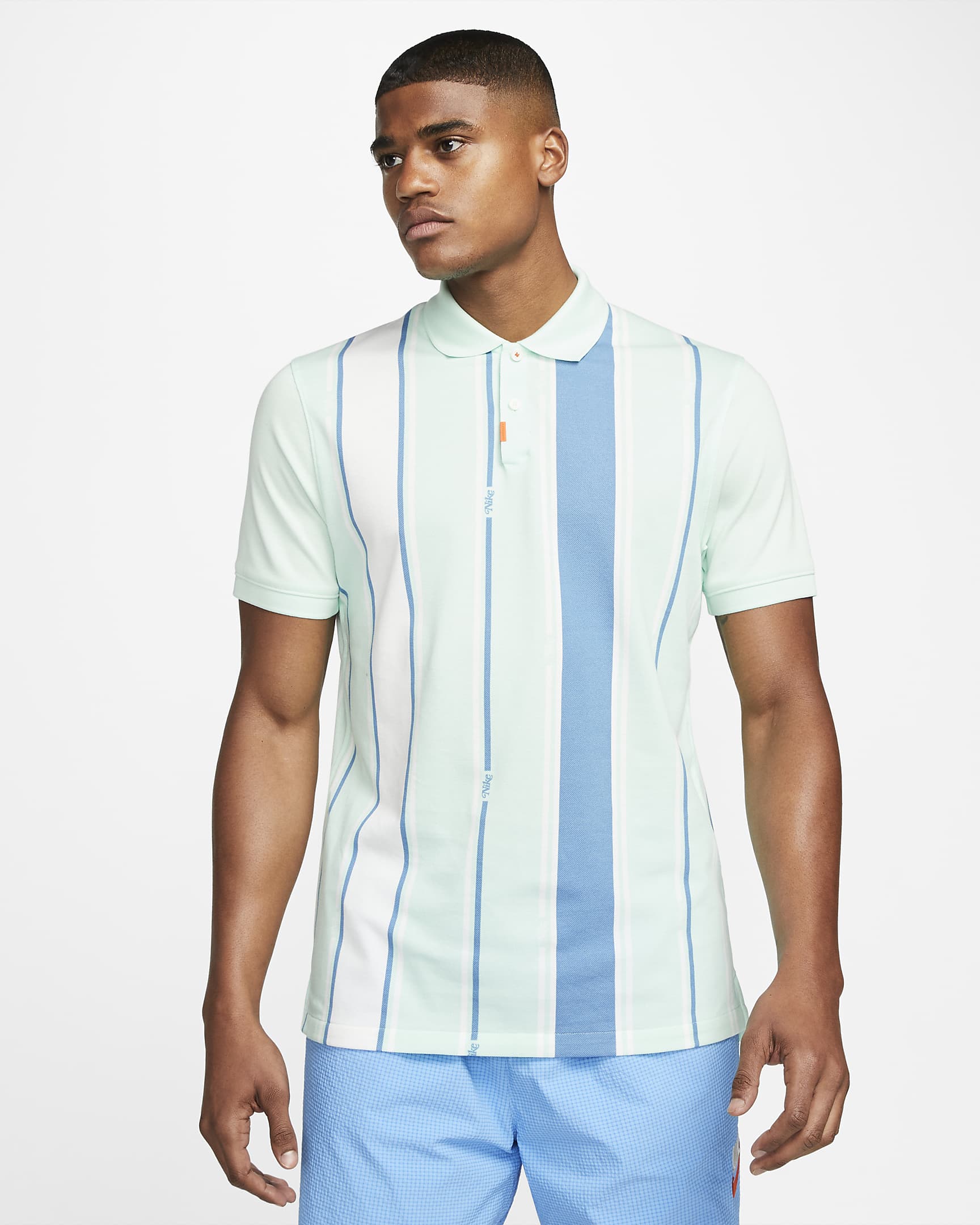 The Nike Polo Men's Striped Polo - Mint Foam/Mint Foam