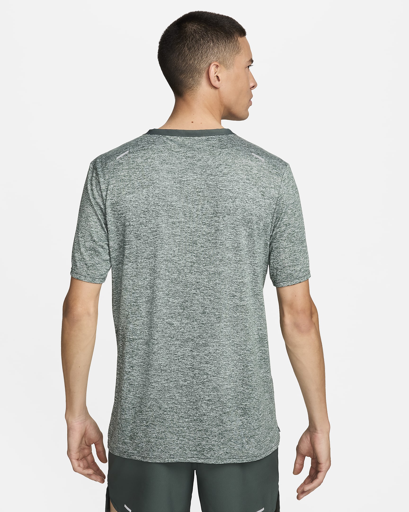 Nike Rise 365 Dri-FIT Kurzarm-Laufoberteil für Herren - Vintage Green/Heather