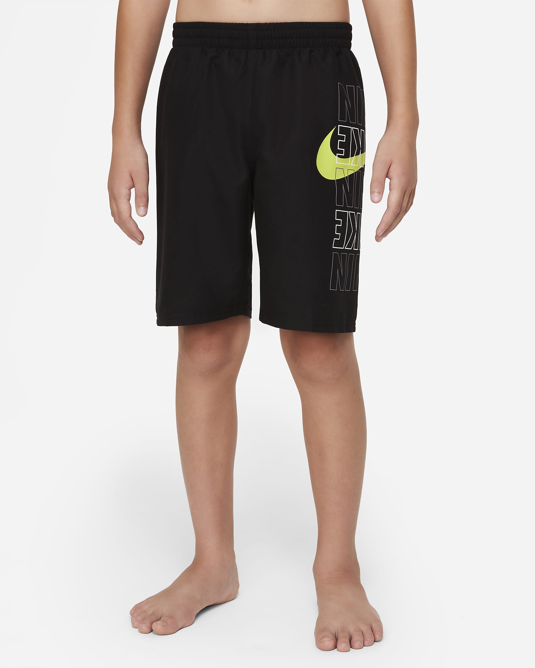 Shorts de vóleibol con tiro de 20 cm para niños talla grande Nike Block Logo - Negro
