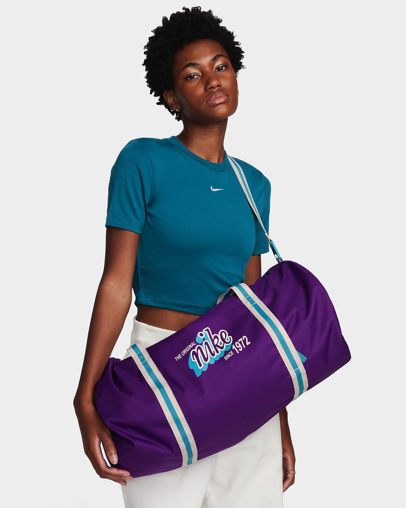 Nike Heritage Duffel Bag (30L) - Disco Purple/Teal Nebula/Teal Nebula