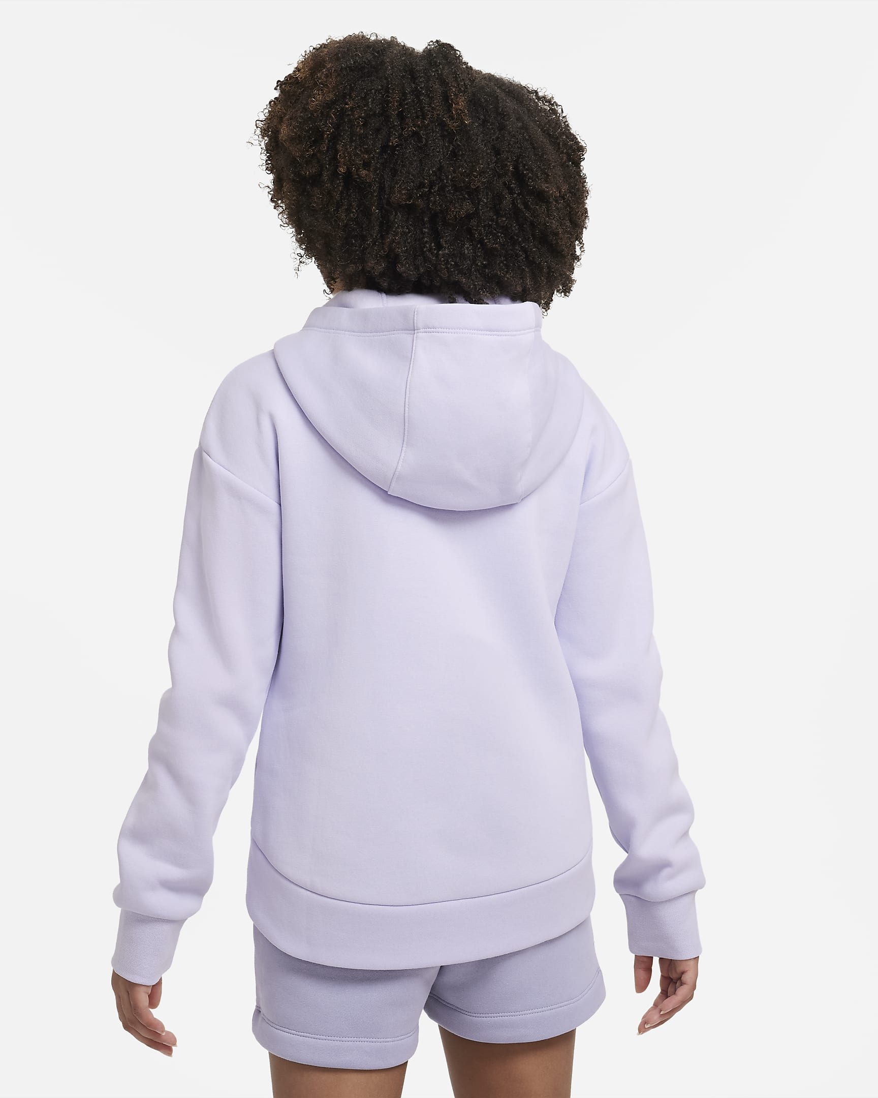 Nike Sportswear Club Fleece Older Kids' (Girls') Full-Zip Hoodie - Oxygen Purple/White