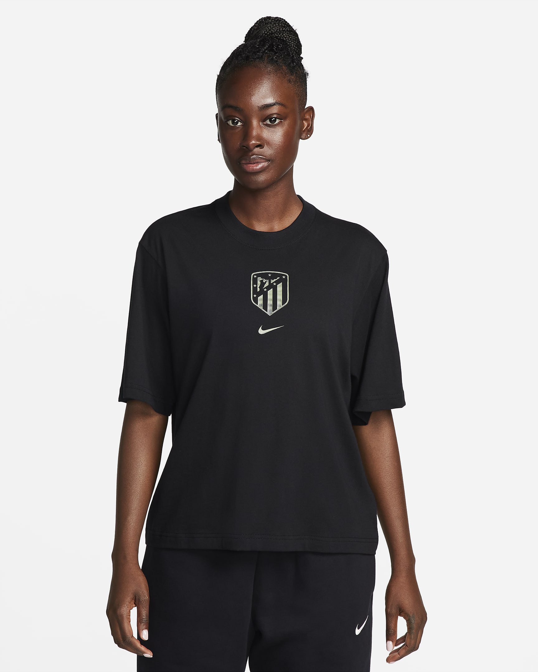 Atlético Madrid Women's Nike Football Boxy T-Shirt - Black