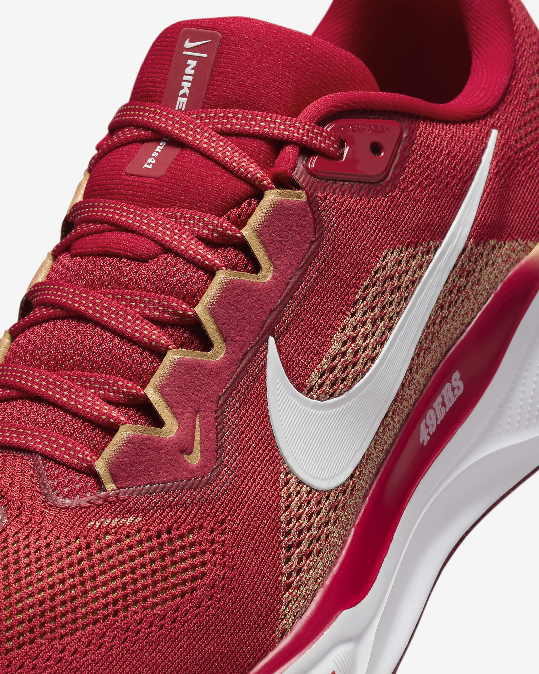 Nike Pegasus 41 NFL San Francisco 49ers Men's Road Running Shoes - Gym Red/White/Club Gold/White