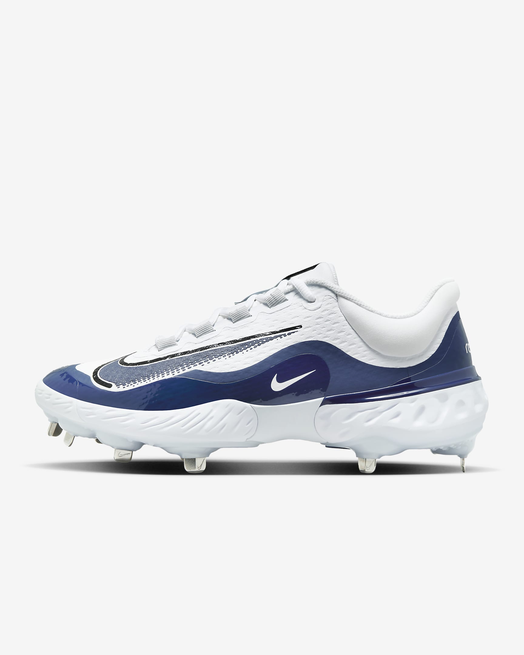 Nike Alpha Huarache Elite 4 Low Men's Baseball Cleats - White/Pure Platinum/Blue Tint/Midnight Navy