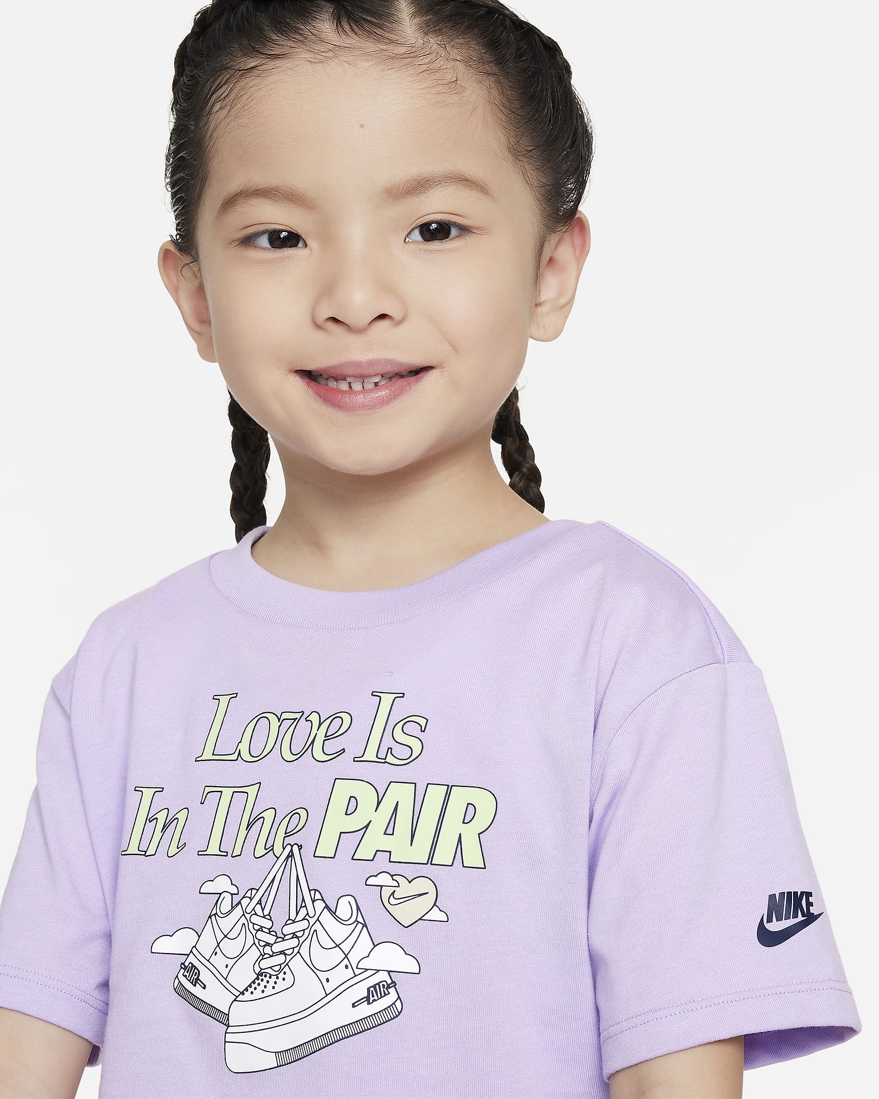 Playera infantil Nike Sweet Swoosh - Flor de lila