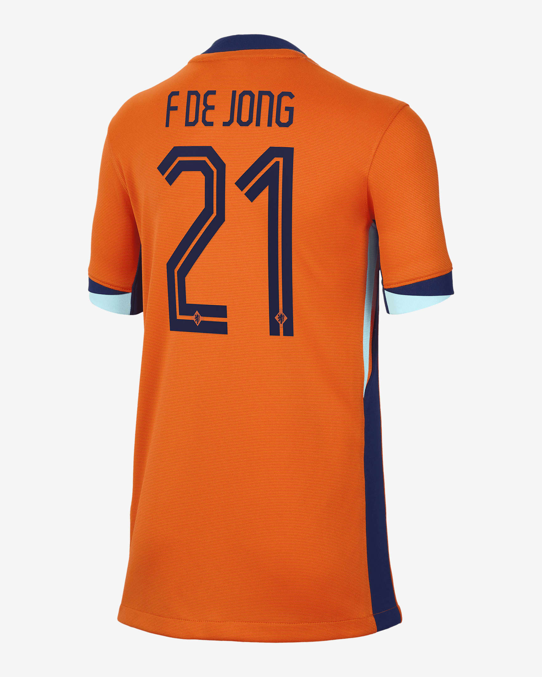 Frenkie de Jong Netherlands National Team 2024 Stadium Home Big Kids' Nike Dri-FIT Soccer Jersey - Orange