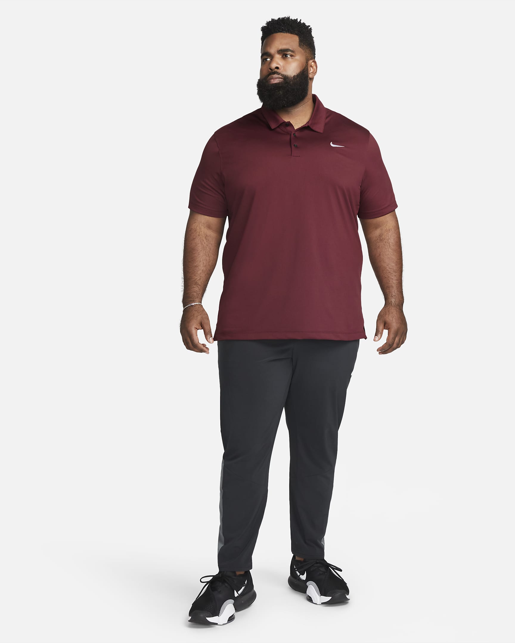 Nike Men's Football Polo - Deep Maroon/Black/White